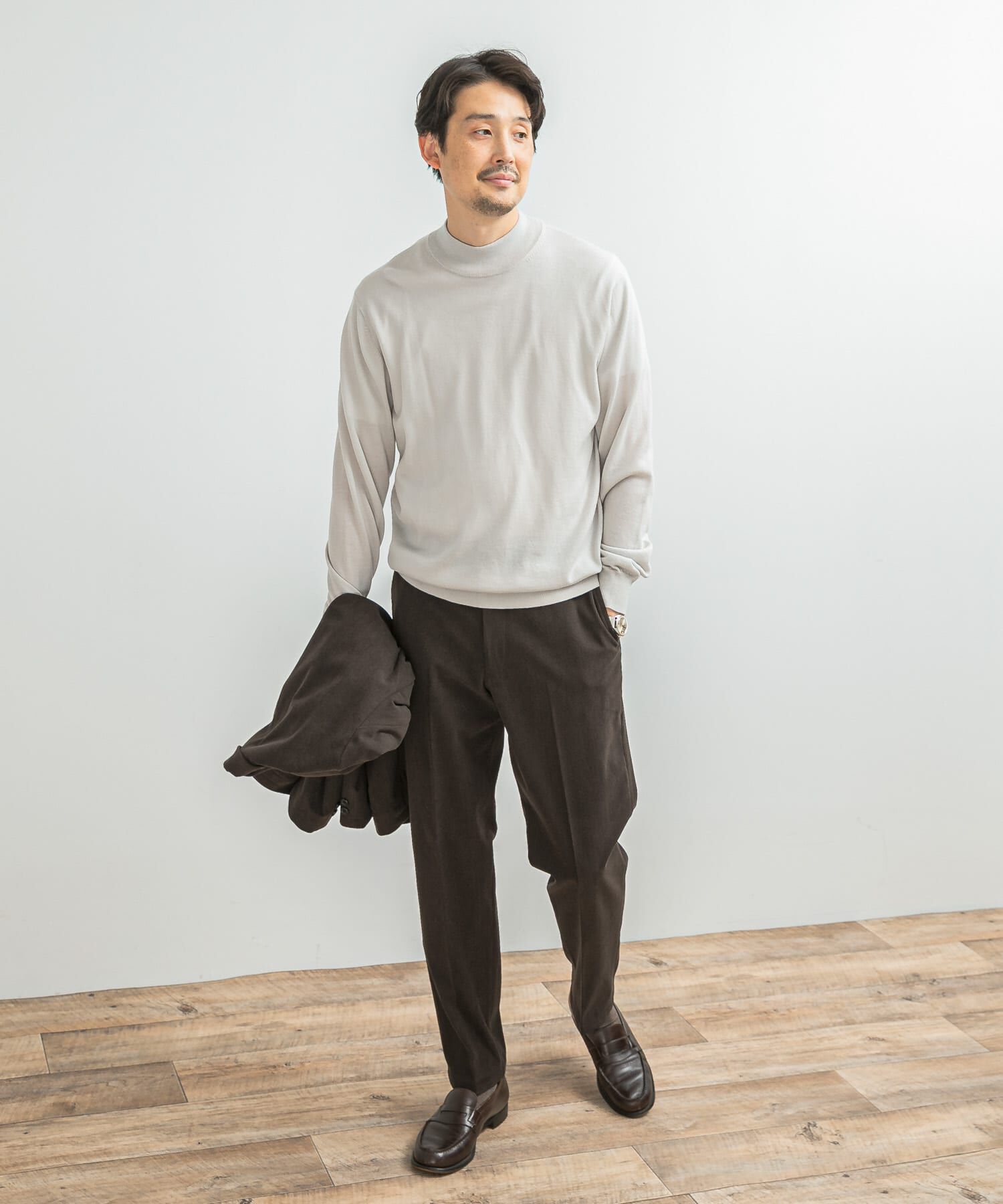 URBAN RESEARCH DOORS「LIFE STYLE TAILOR　マシンウォッシャブルハイゲージモックニット」|シャツ・ブラウス|