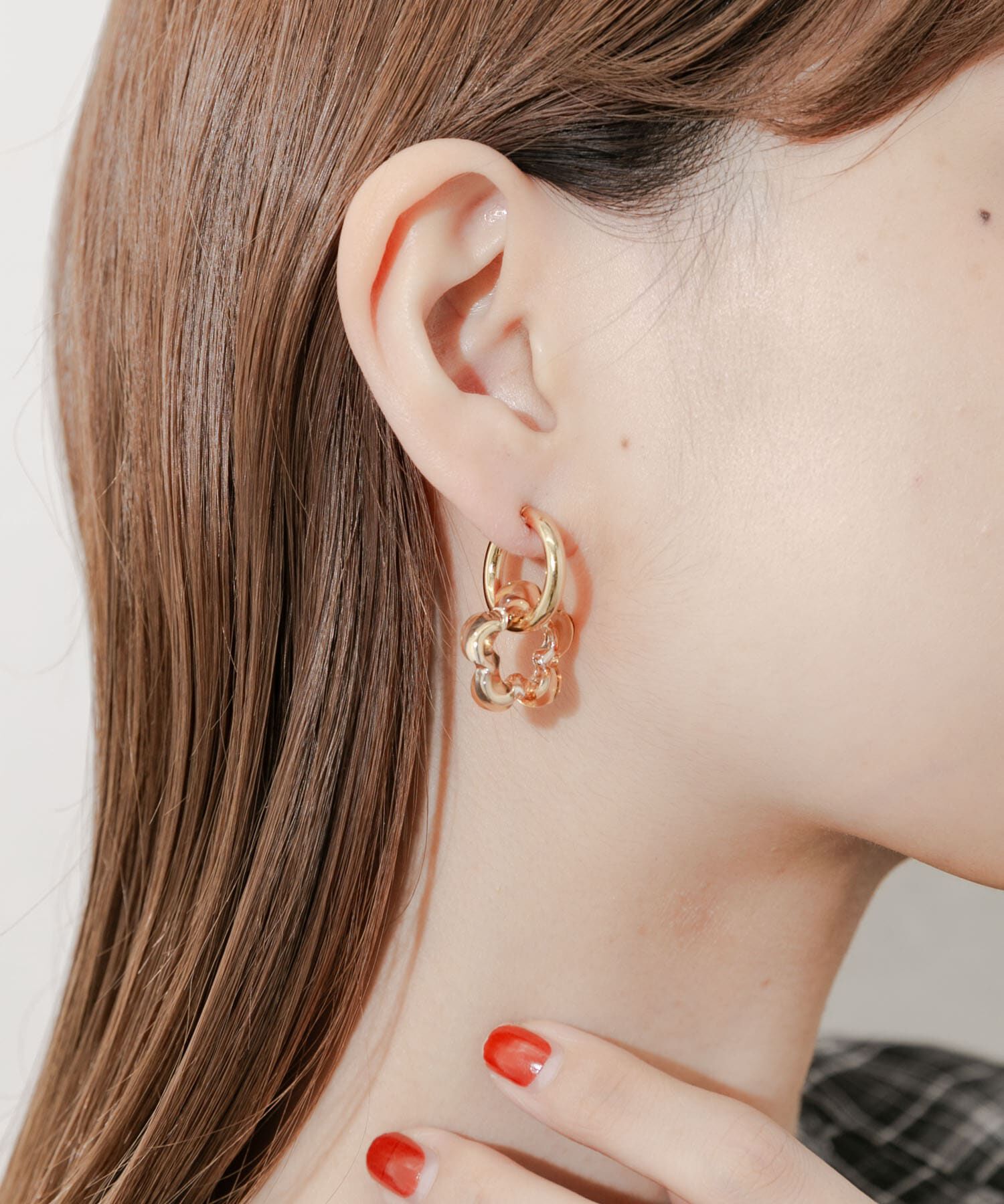 SMELLY「クリアフラワーフープイヤリング」|イヤリング|