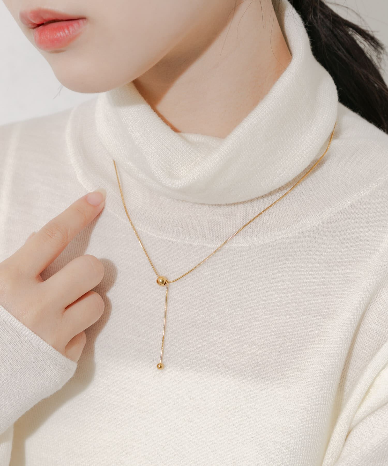 SMELLY「ステンレスボールトップYネックレス」|ネックレス|