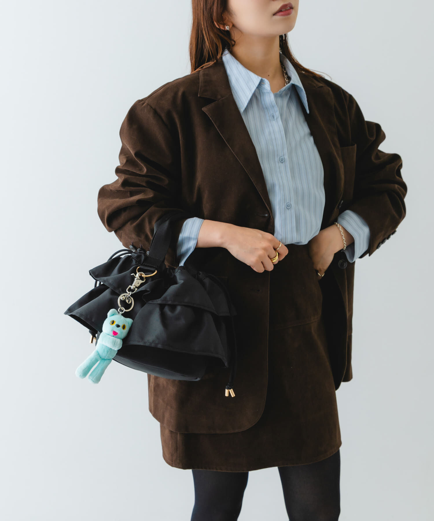 RODE SKO「軽量フリルキンチャクバッグ」|ハンドバッグ|