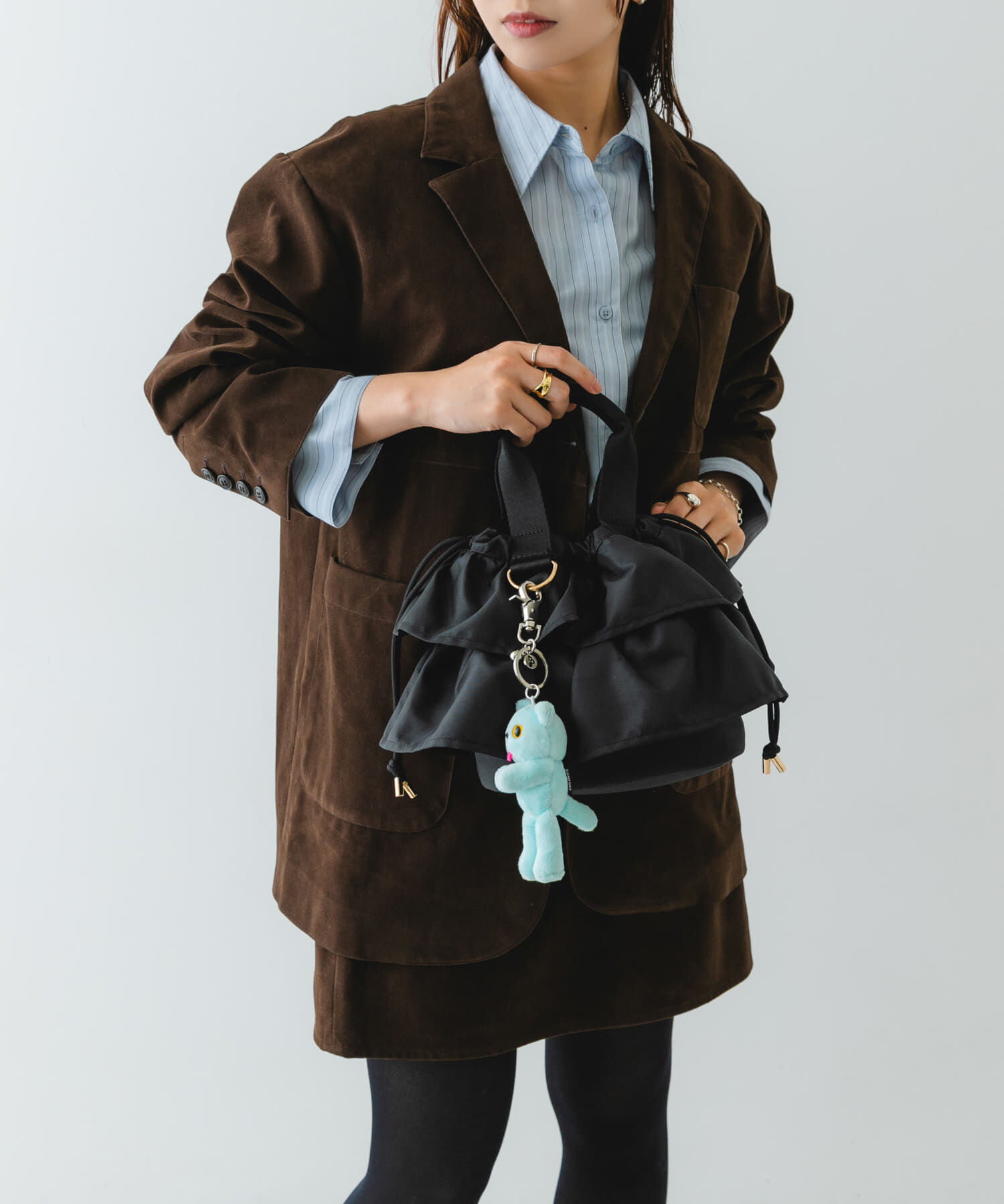 RODE SKO「軽量フリルキンチャクバッグ」|ハンドバッグ|