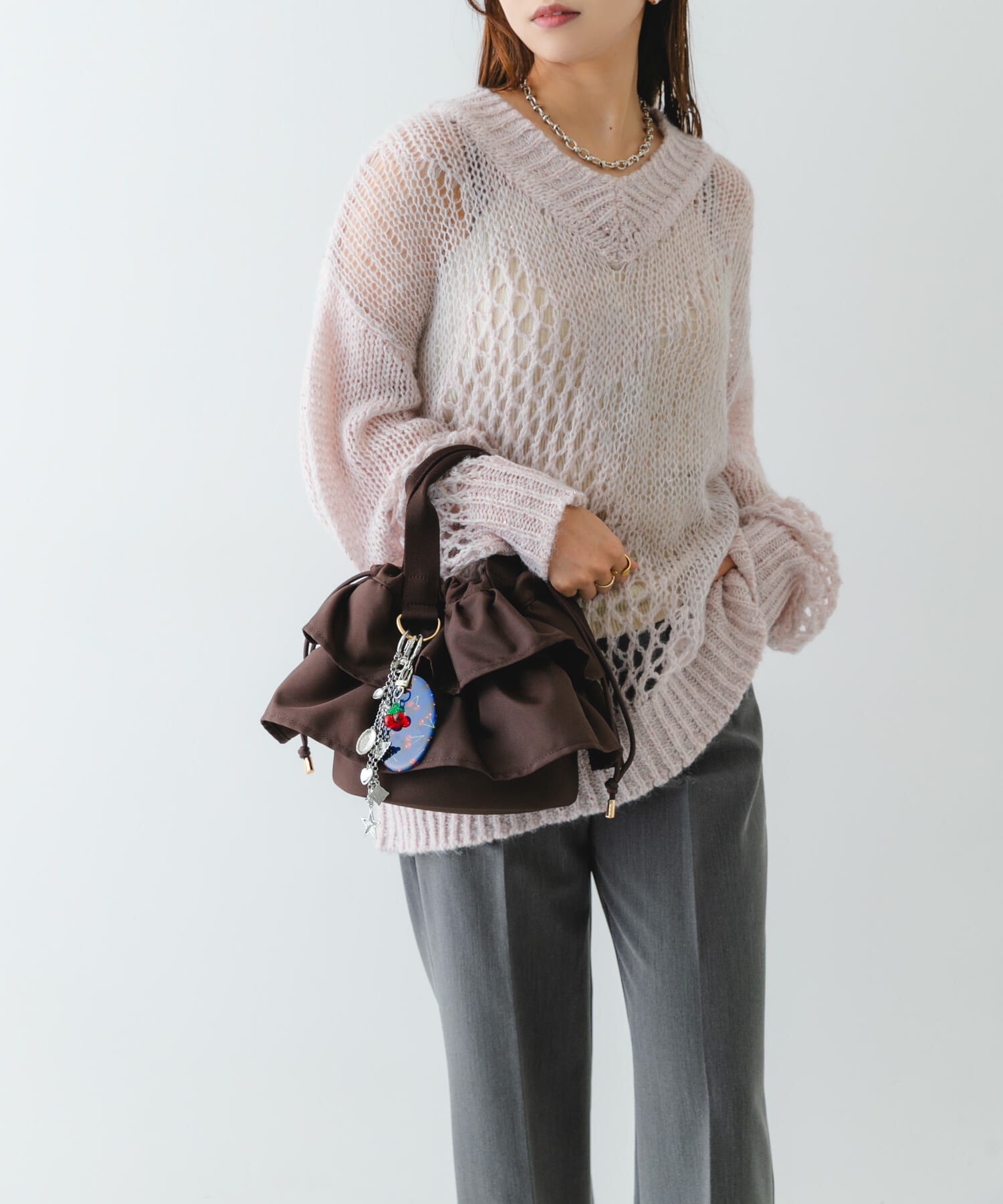 RODE SKO「軽量フリルキンチャクバッグ」|ハンドバッグ|