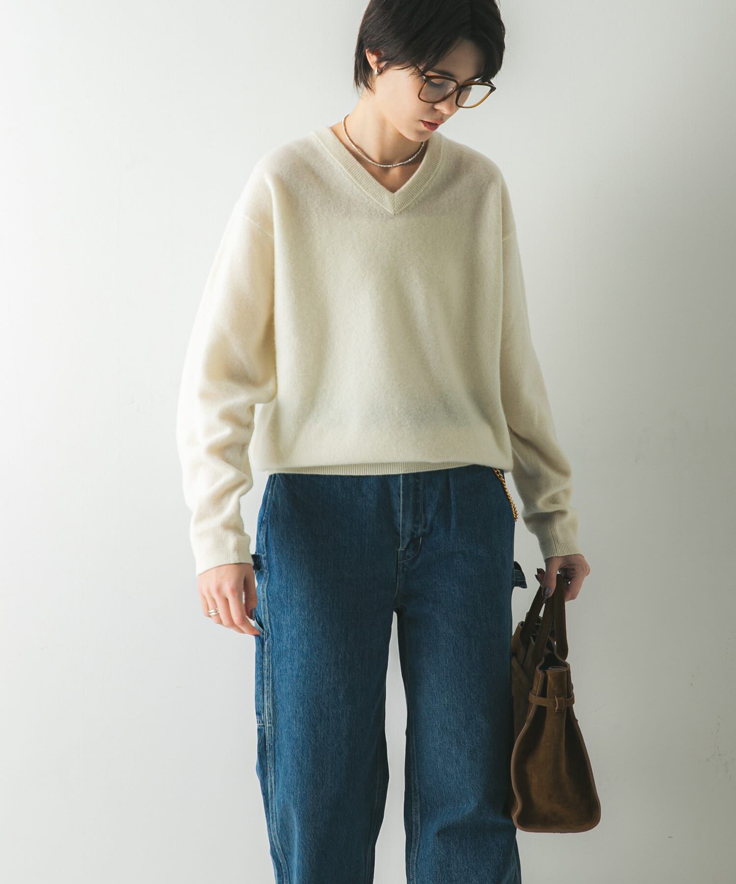 URBAN RESEARCH「ウール100 Vネックルーズソフトニット」|ニット・セーター|