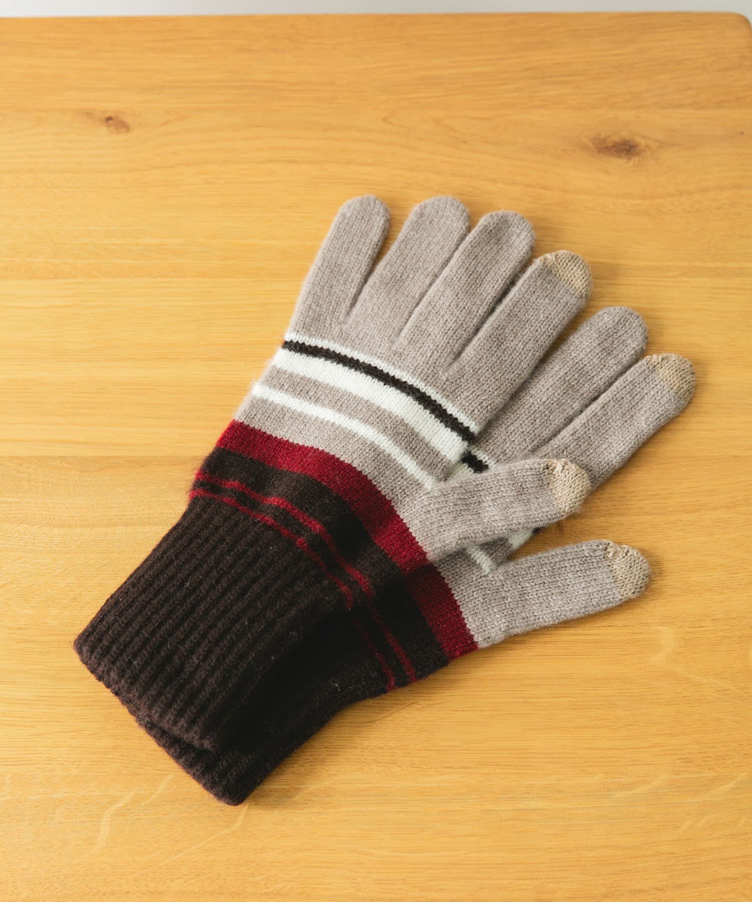 URBAN RESEARCH DOORS「ボーダーニットグローブ(スマホ対応)」|手袋|