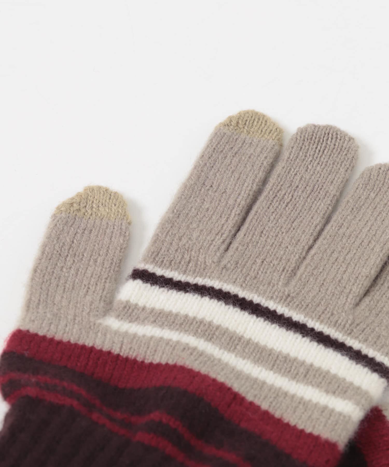 URBAN RESEARCH DOORS「ボーダーニットグローブ(スマホ対応)」|手袋|