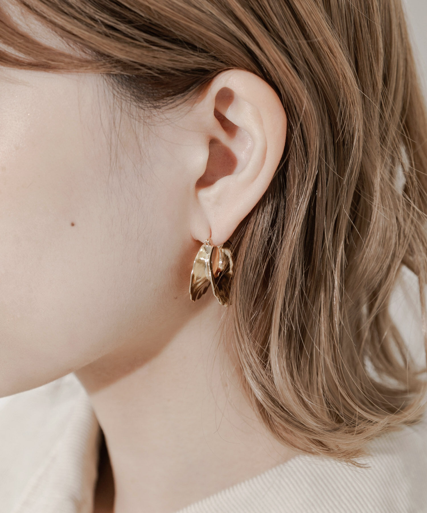 SMELLY「メタルボリュームエッジフープピアス」|ピアス|