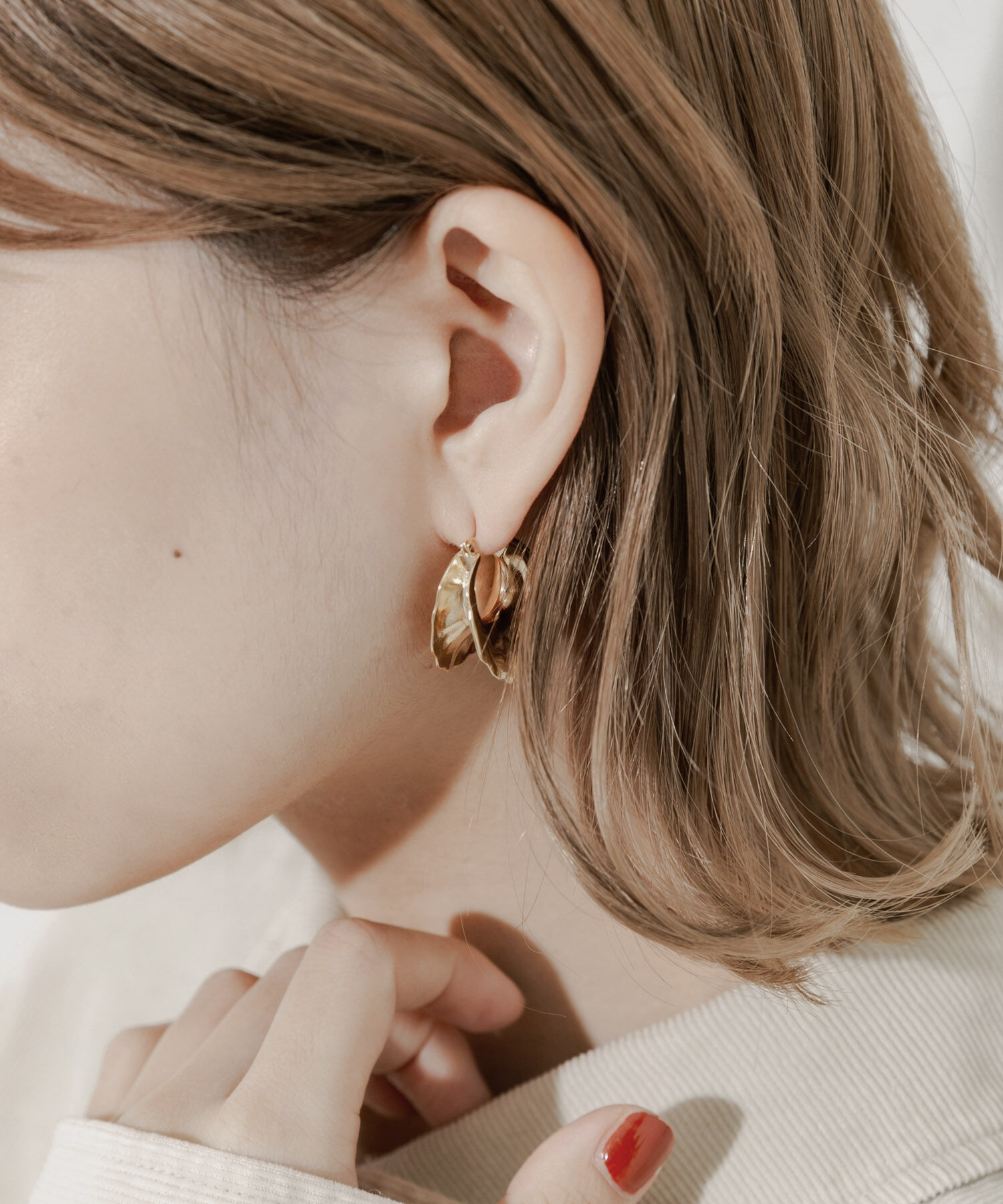 SMELLY「メタルボリュームエッジフープピアス」|ピアス|