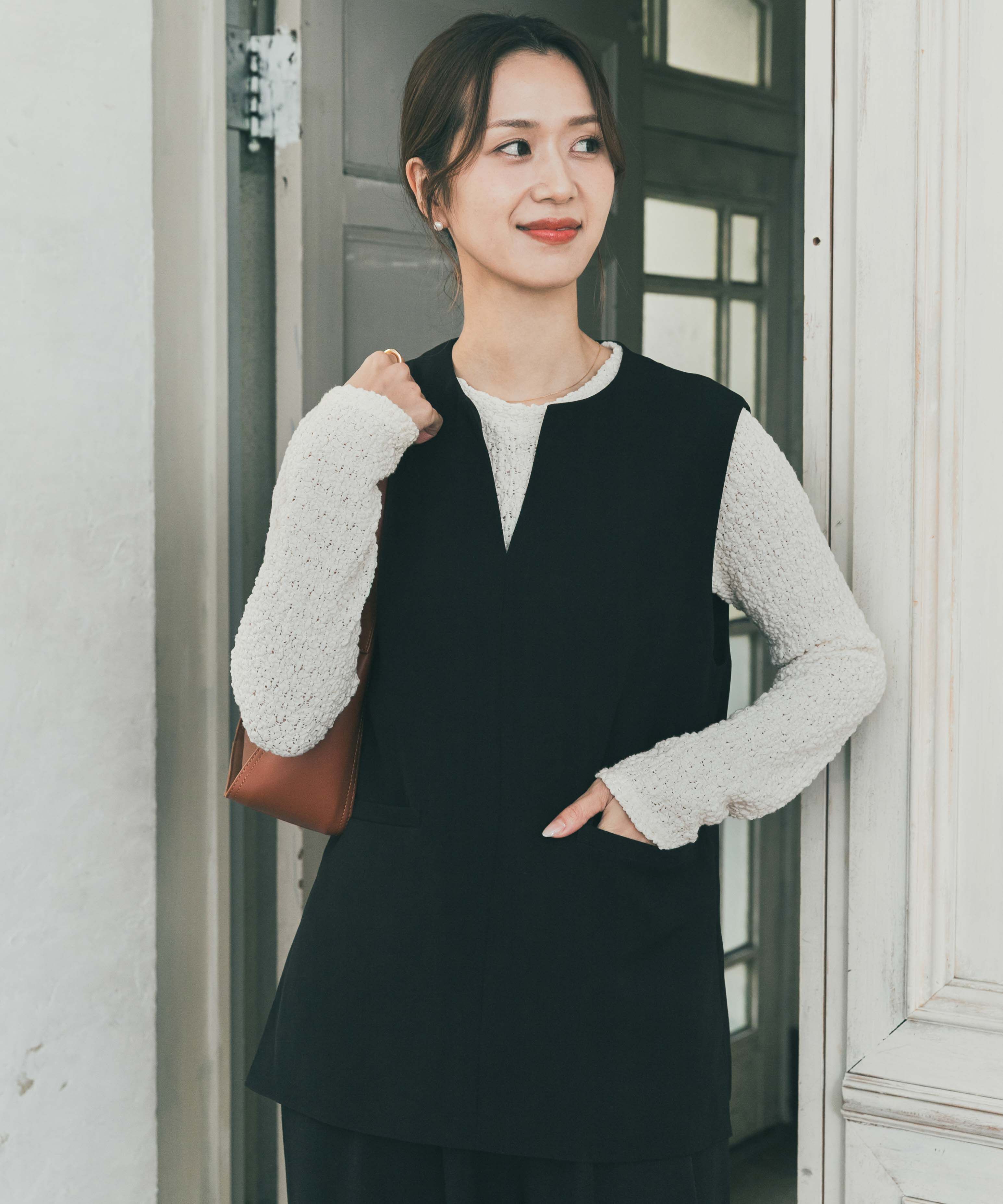 URBAN RESEARCH DOORS「ポコポコレースロングTシャツ」|Tシャツ・カットソー|