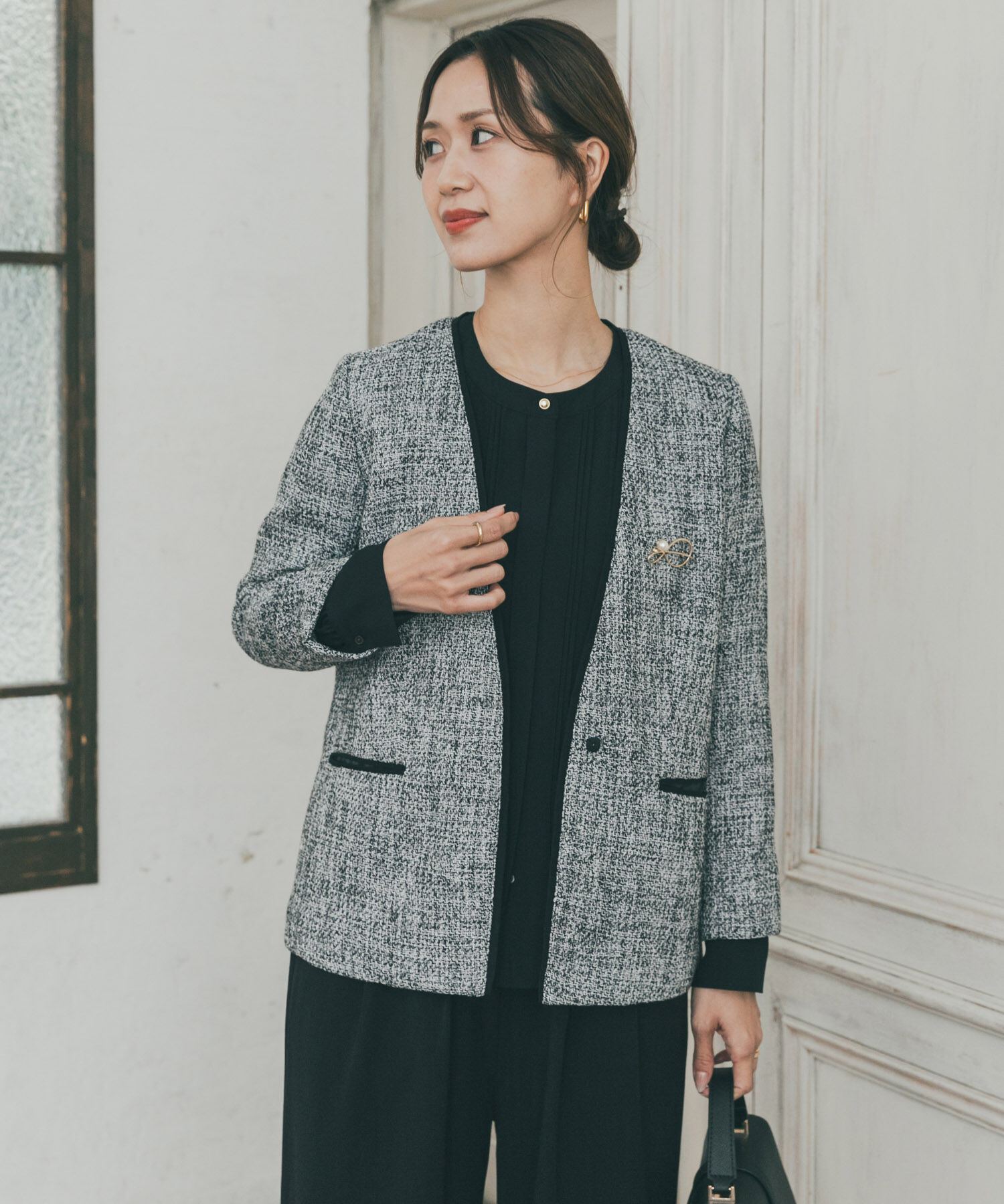 URBAN RESEARCH DOORS「ツィードVネックロングジャケット」|その他|