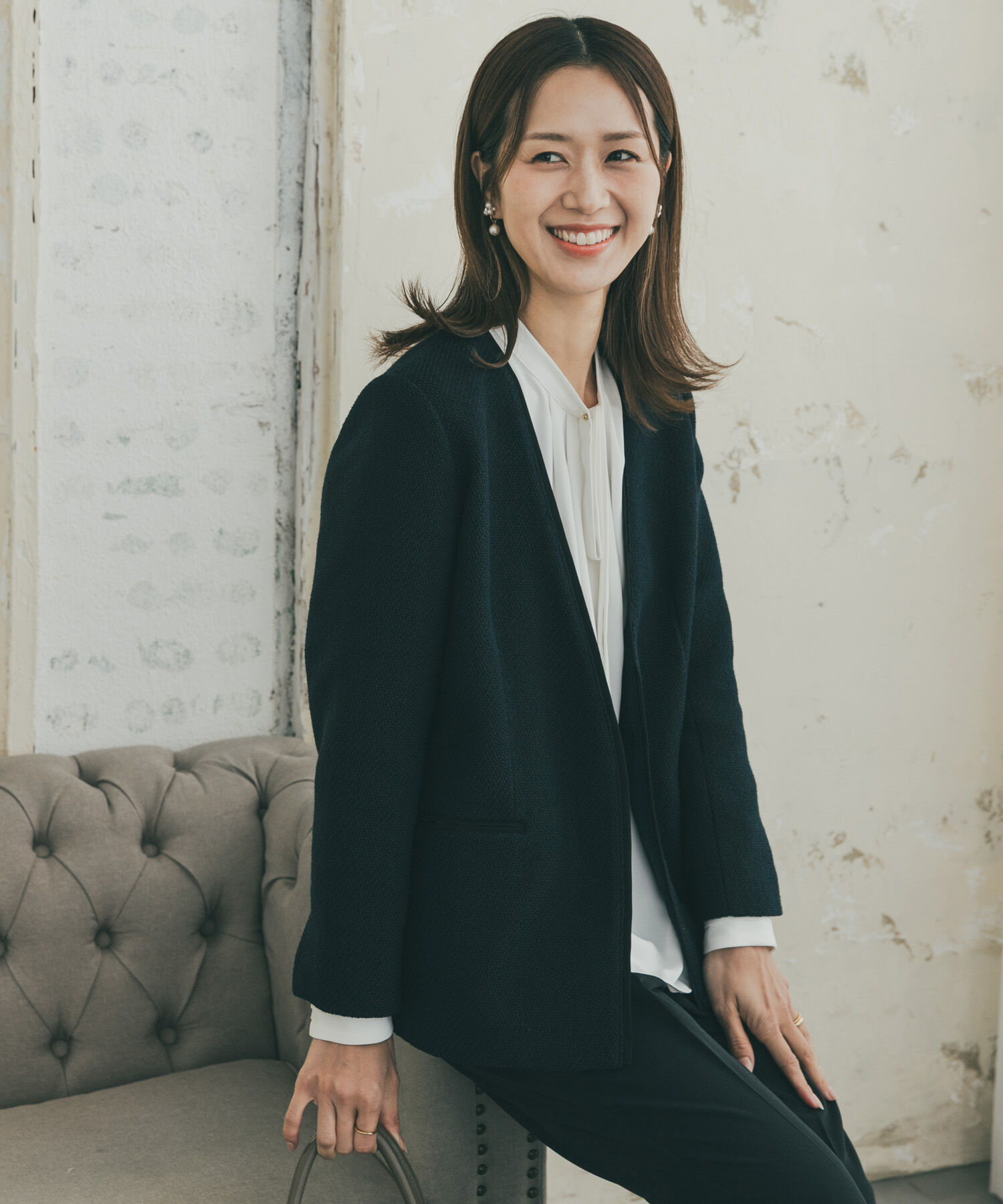 URBAN RESEARCH DOORS「ツィードVネックロングジャケット」|その他|