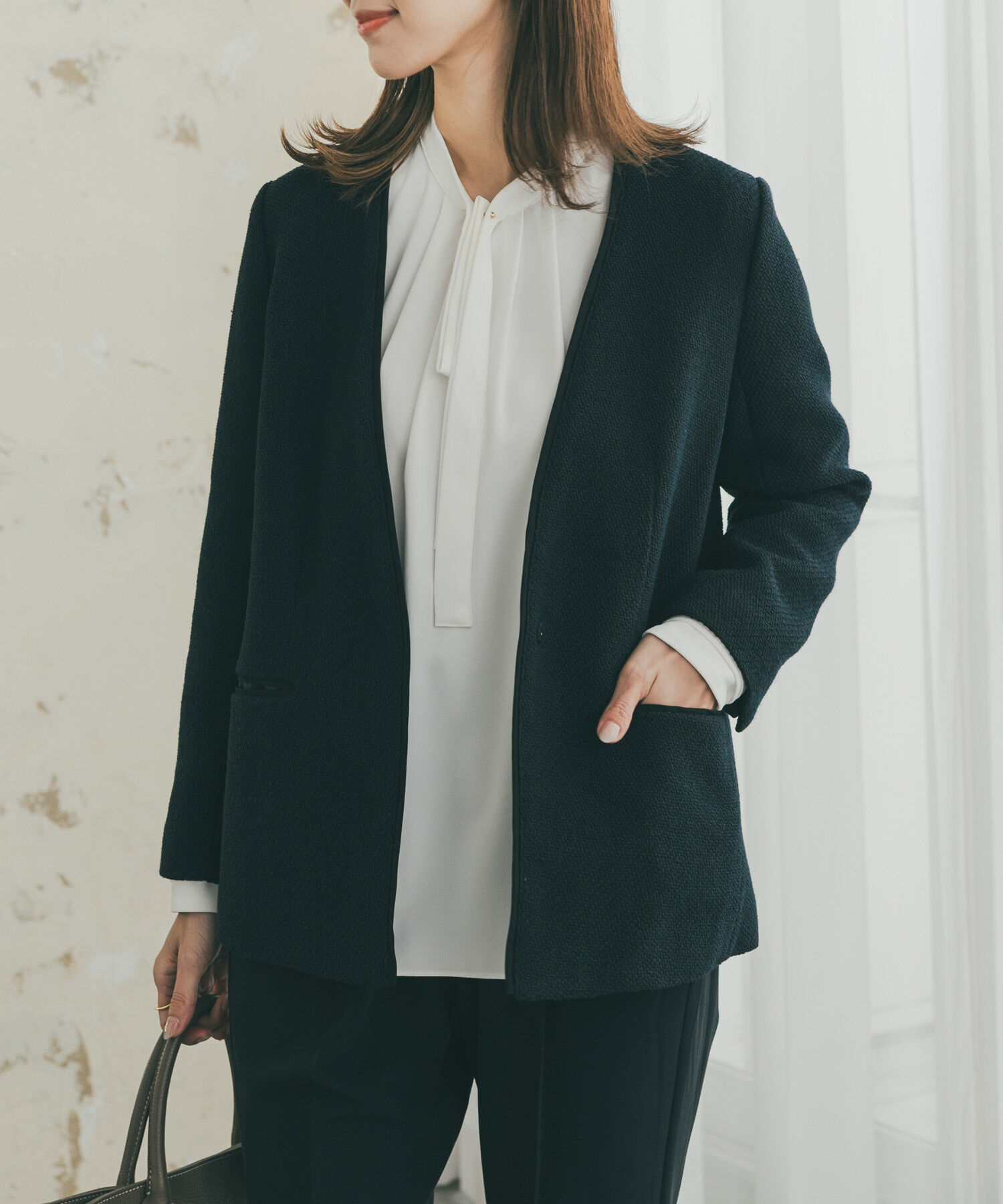 URBAN RESEARCH DOORS「ツィードVネックロングジャケット」|その他|