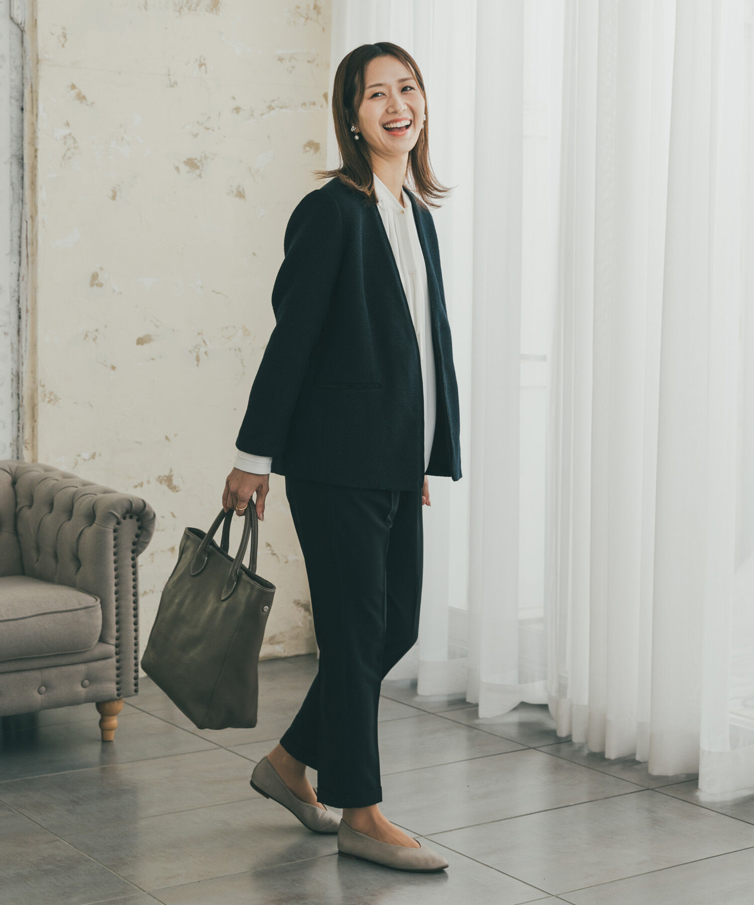 URBAN RESEARCH DOORS「ツィードVネックロングジャケット」|その他|