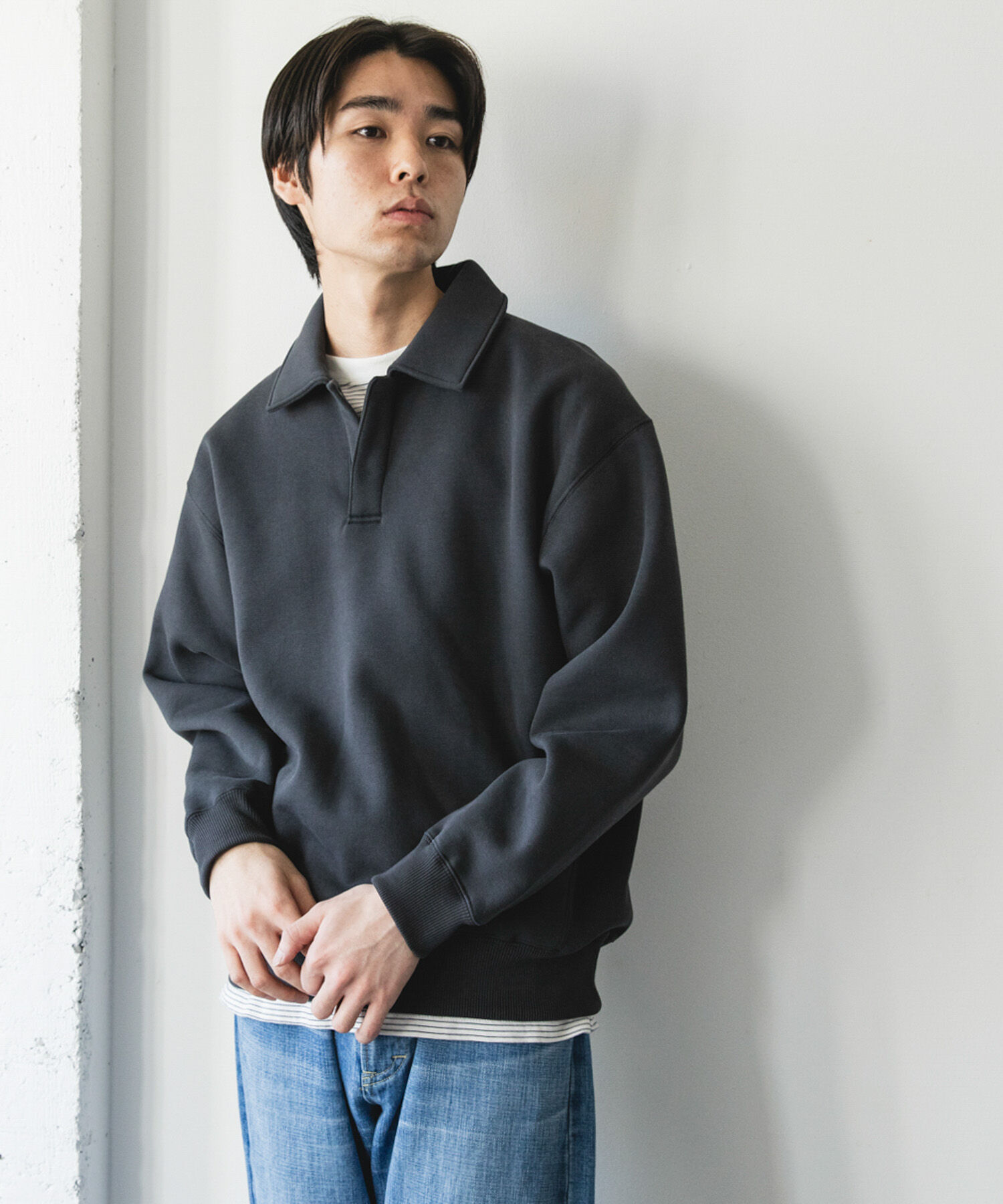 URBAN RESEARCH DOORS「裏起毛スウェットポロシャツ」|スウェット・ジャージ|
