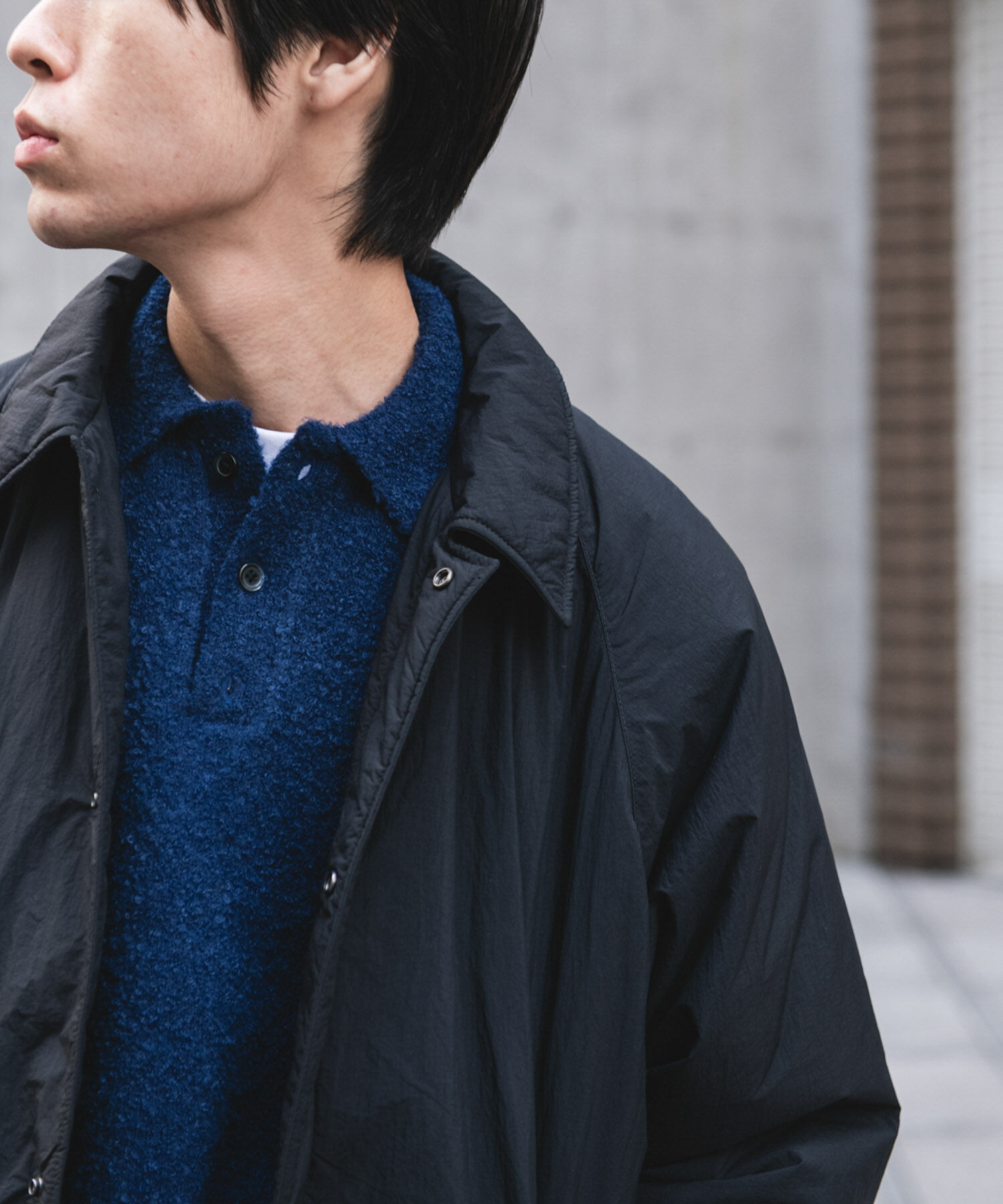 URBAN RESEARCH DOORS「ライトナイロン パデット バルマカンコート」|ノーカラーコート|