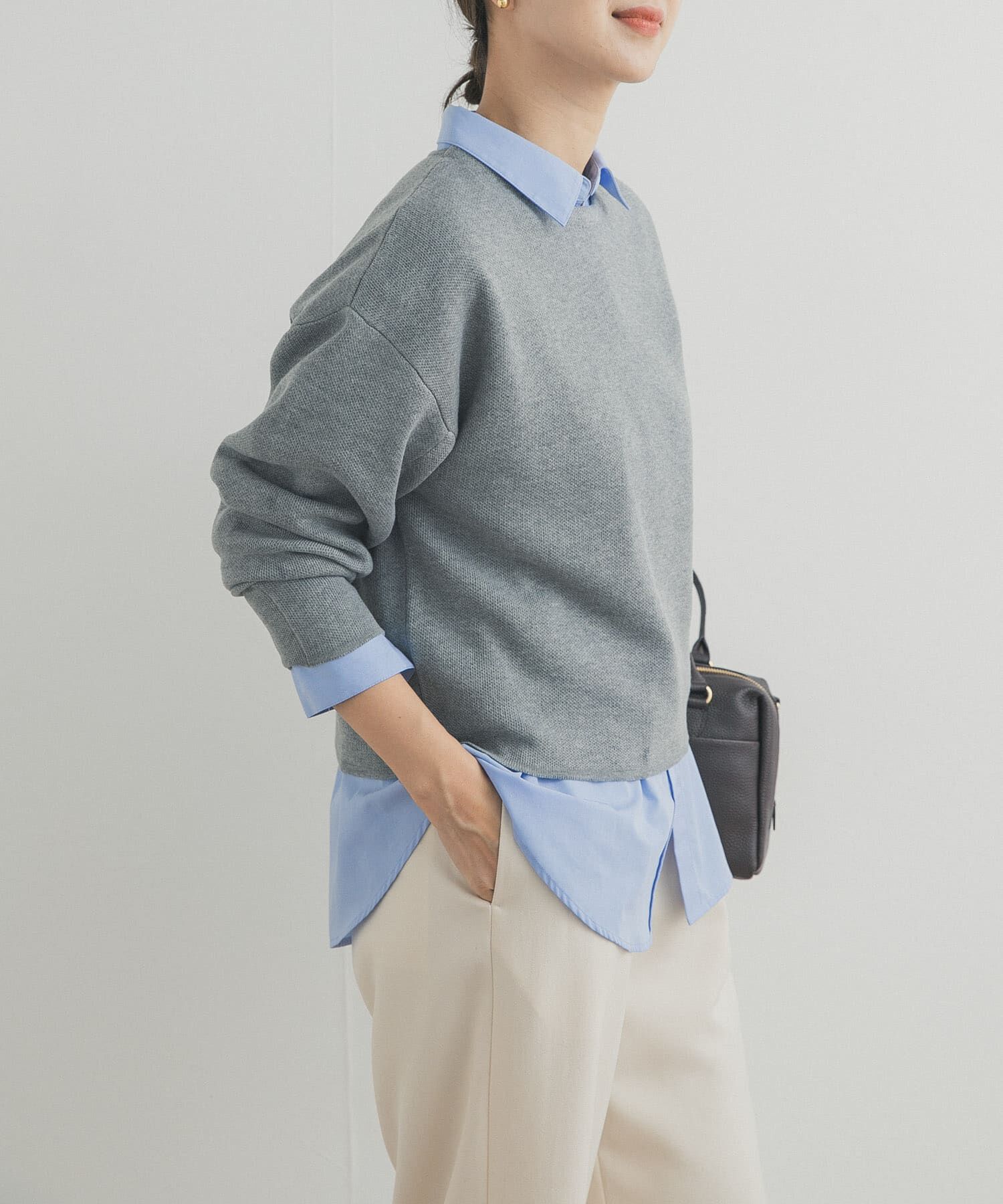 URBAN RESEARCH DOORS「ショート丈コンパクトニット」|ニット・セーター|