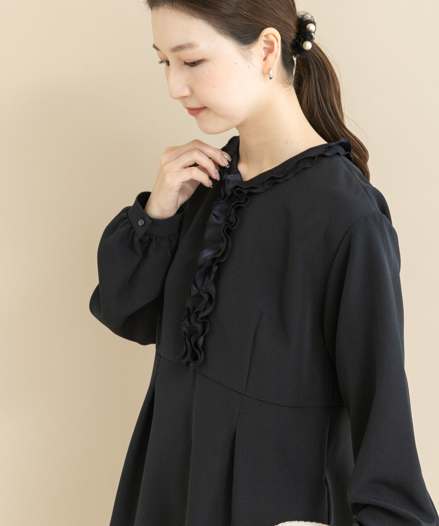 URBAN RESEARCH ROSSO「『WEB/一部店舗限定』フリルカラーウエストマークワンピース」|ワンピース|