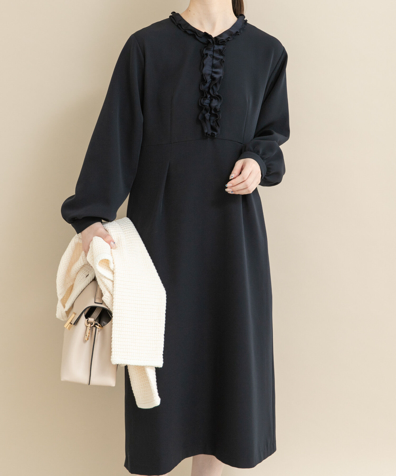 URBAN RESEARCH ROSSO「『WEB/一部店舗限定』フリルカラーウエストマークワンピース」|ワンピース|