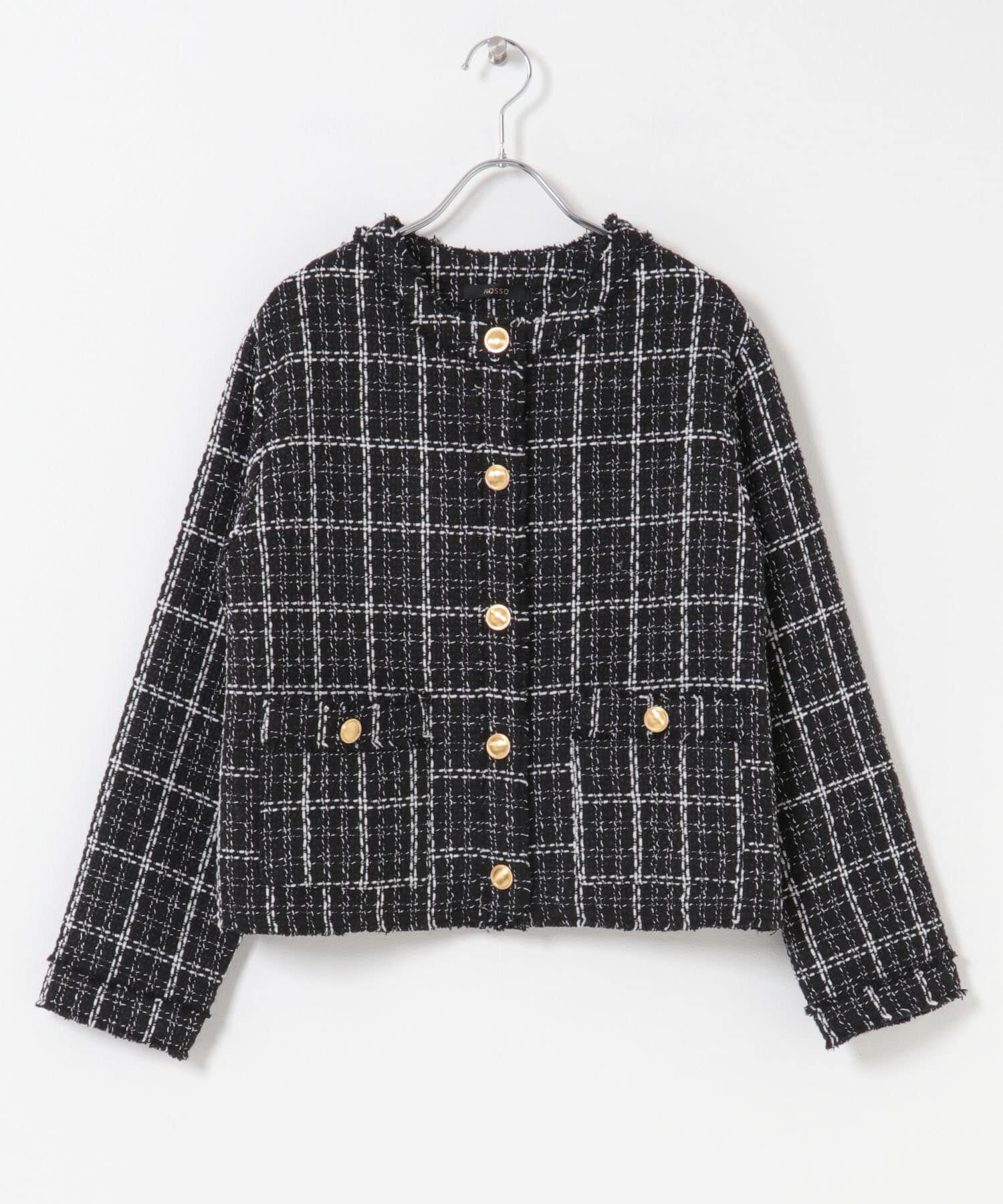 URBAN RESEARCH ROSSO「『WEB限定』ツイードノーカラージャケット」|ノーカラージャケット|