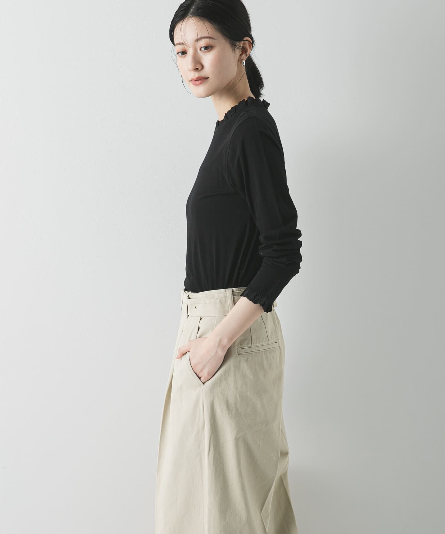 URBAN RESEARCH「フリルデザインシアーカットソー」|Tシャツ・カットソー|