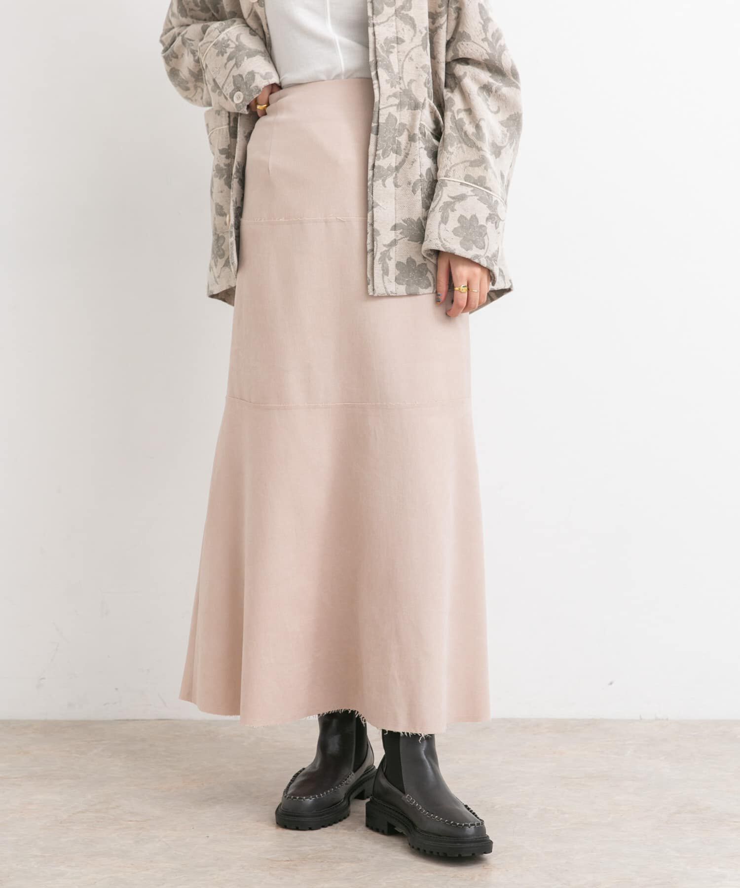  「カットオフ切替ロングスカート」|スカート|