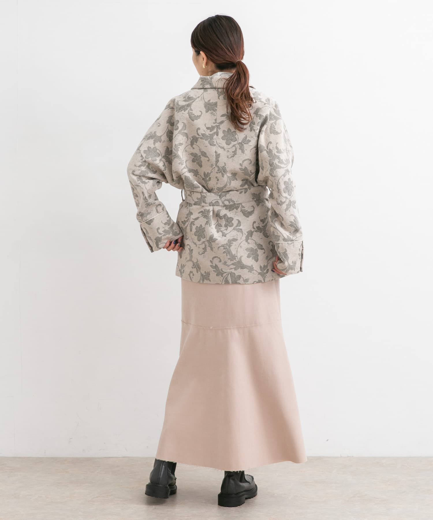  「カットオフ切替ロングスカート」|スカート|