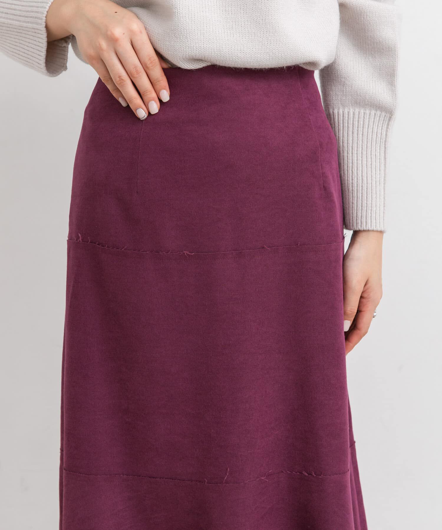  「カットオフ切替ロングスカート」|スカート|