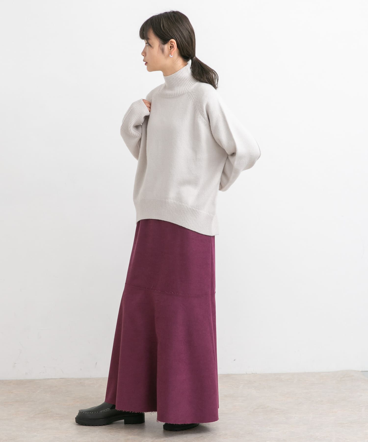  「カットオフ切替ロングスカート」|スカート|