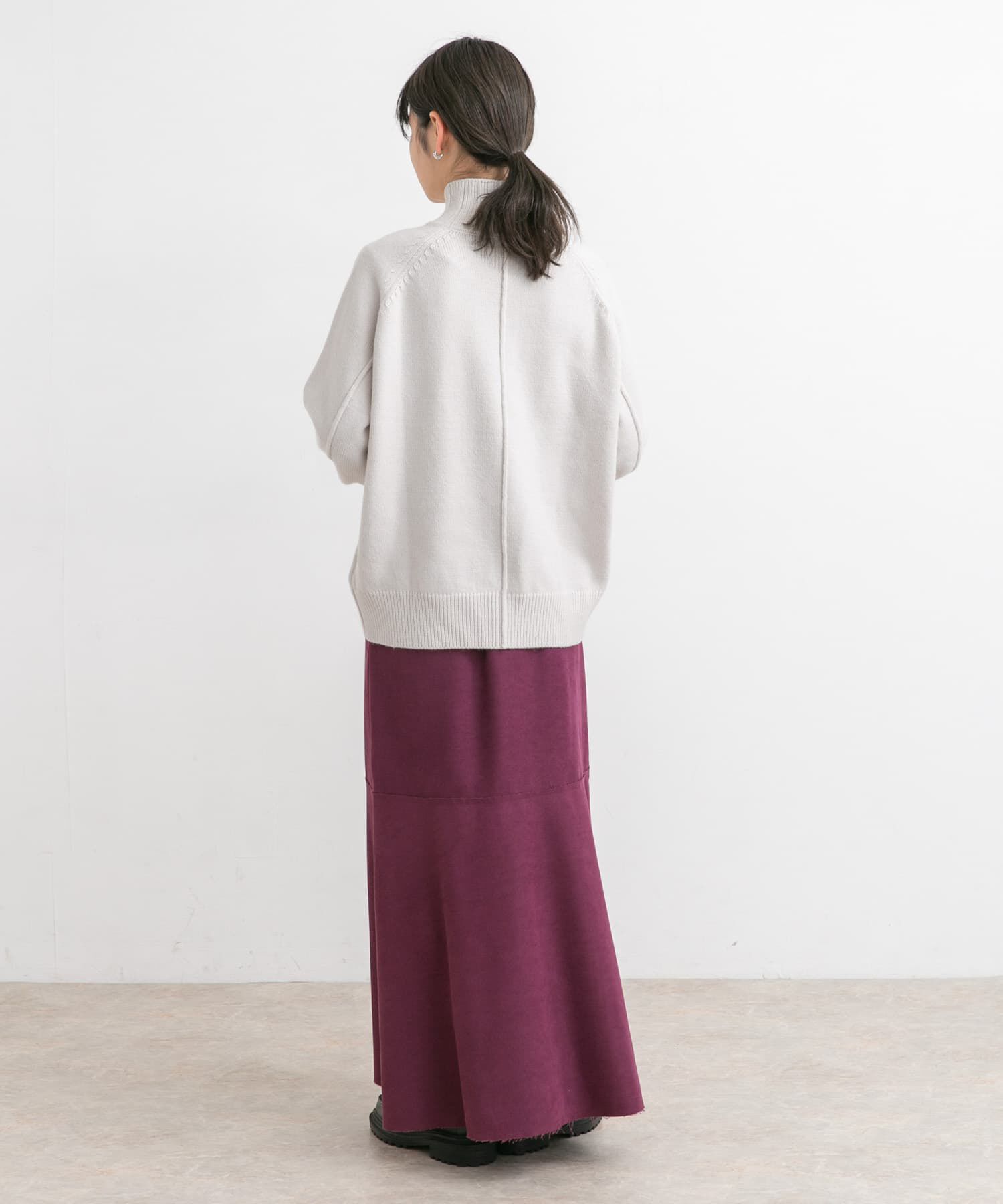  「カットオフ切替ロングスカート」|スカート|