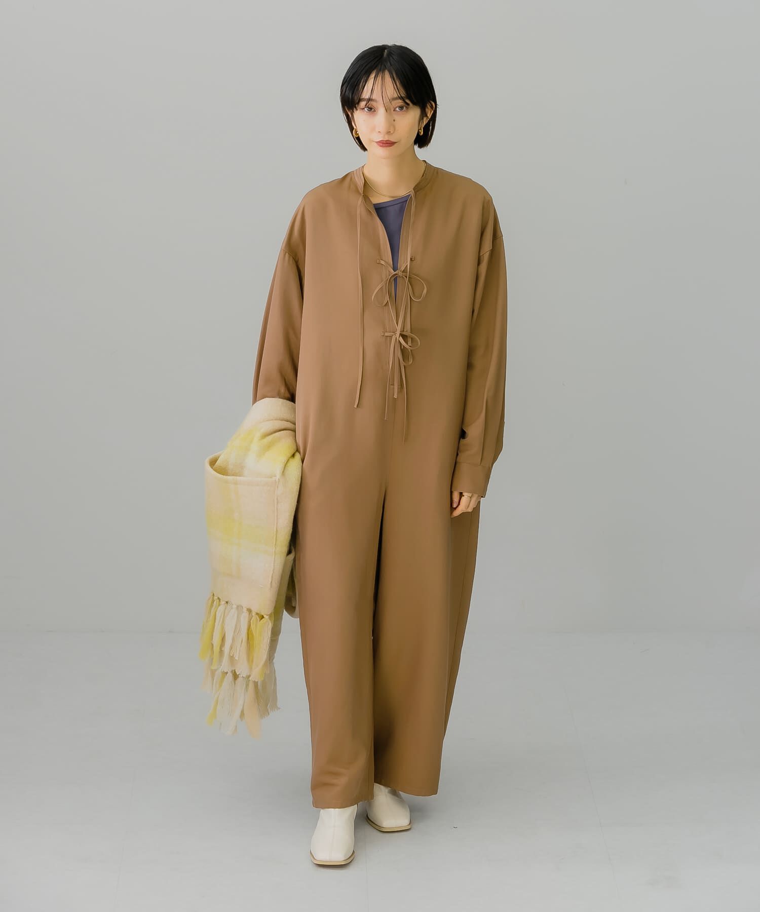  「フロントタイジャンプスーツ」|スカート|