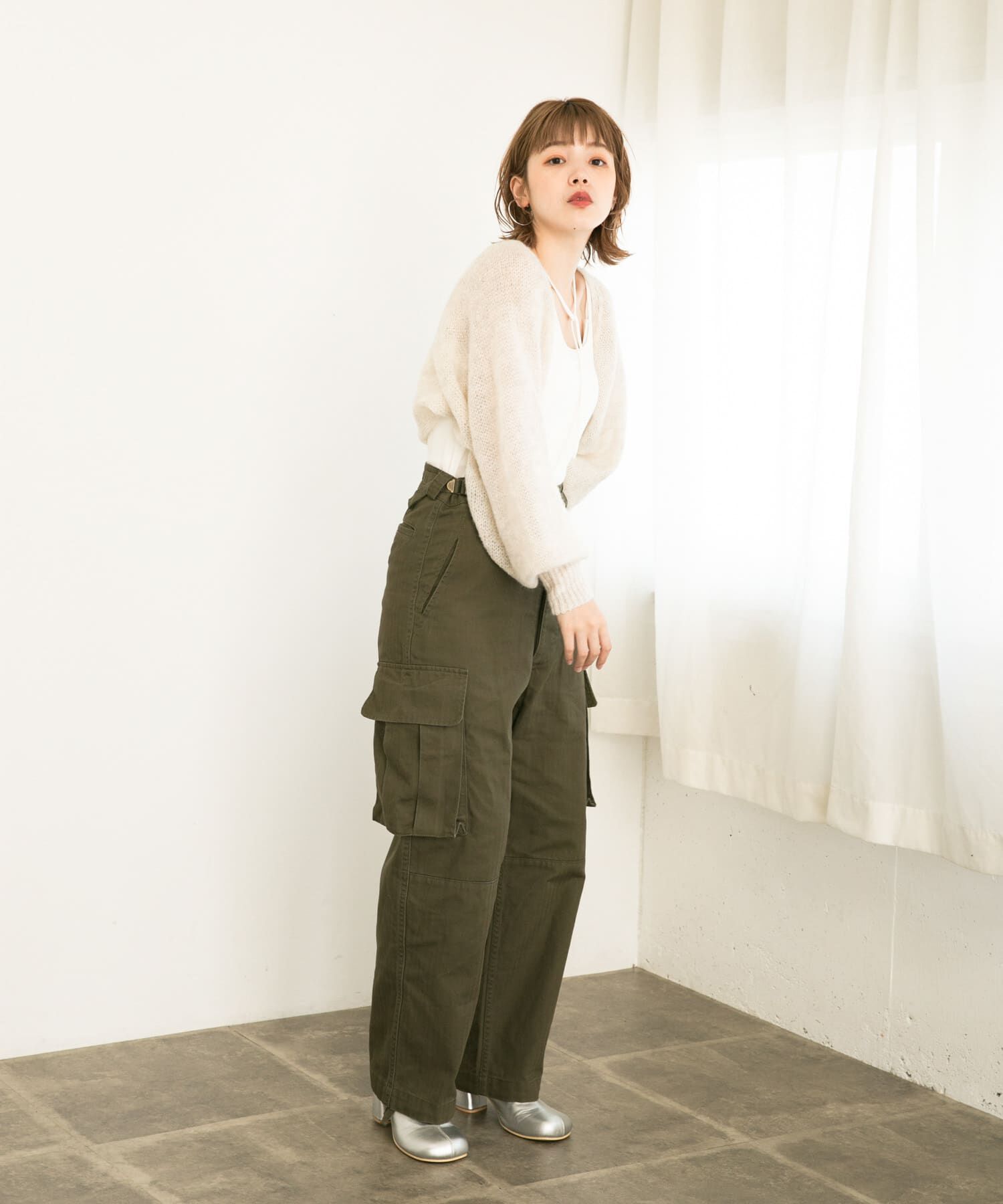  「ボリュームスリーブカーディガン」|カーディガン|