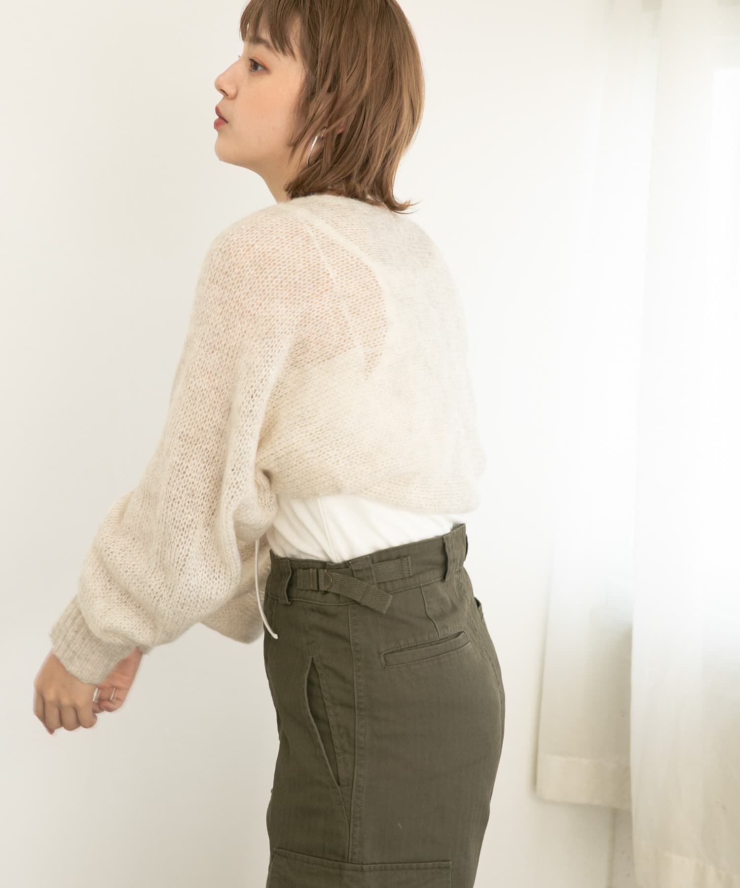  「ボリュームスリーブカーディガン」|カーディガン|
