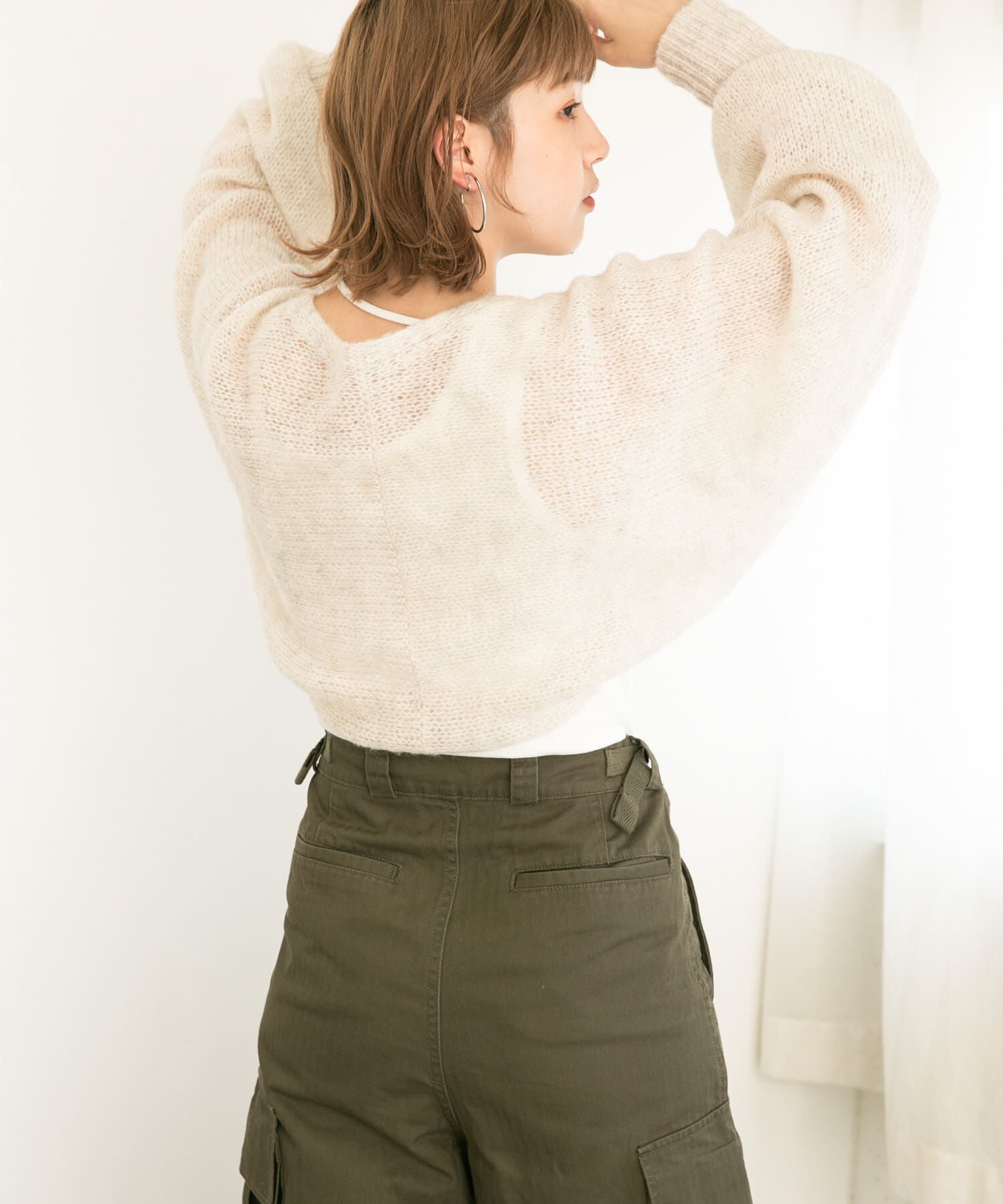  「ボリュームスリーブカーディガン」|カーディガン|