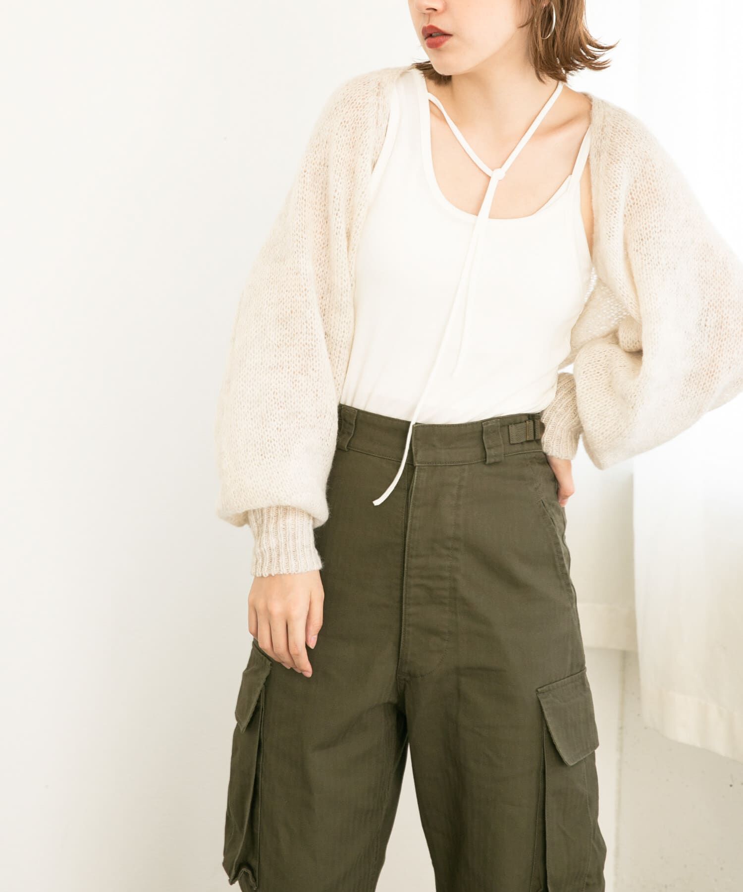  「ボリュームスリーブカーディガン」|カーディガン|