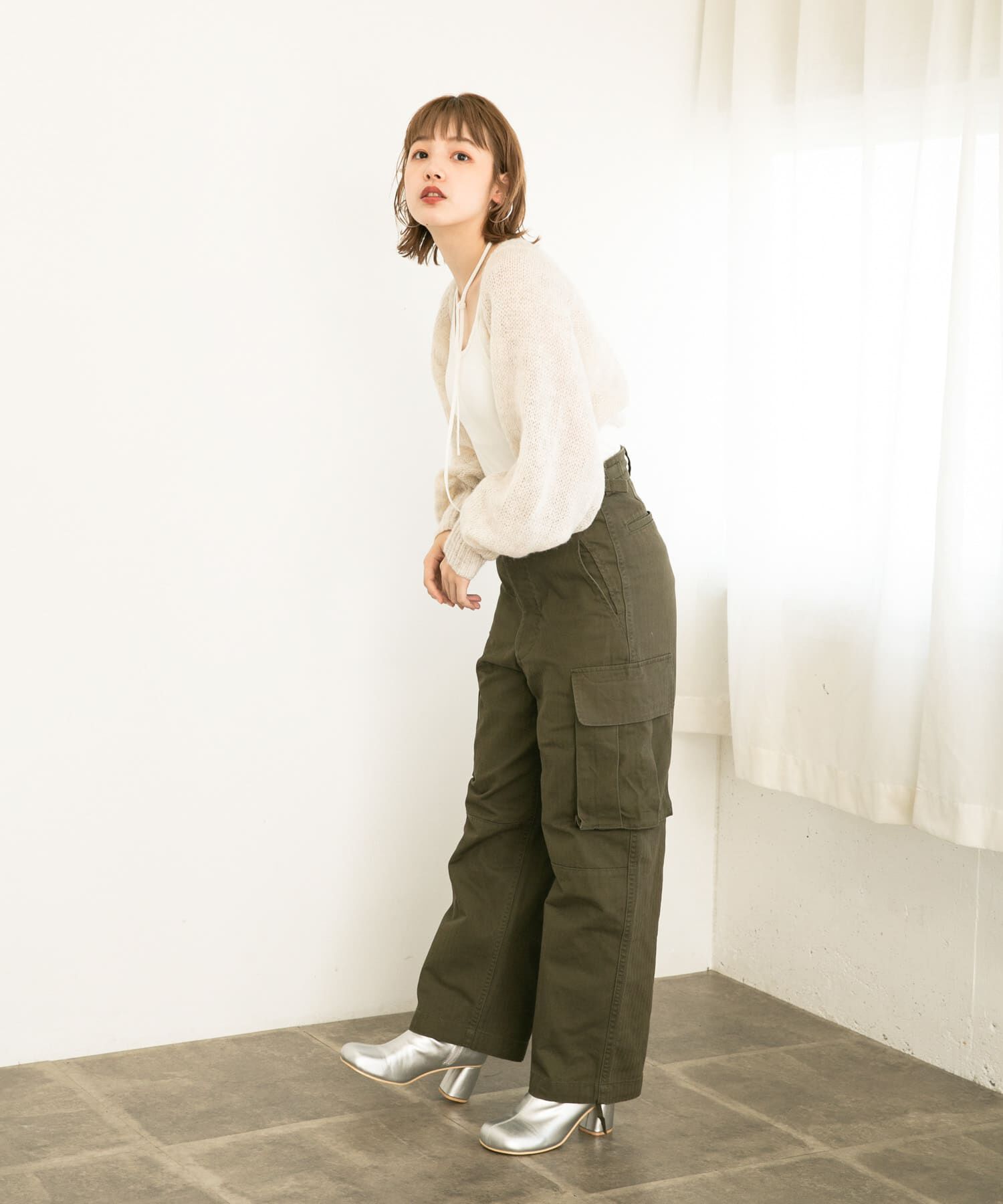  「ボリュームスリーブカーディガン」|カーディガン|