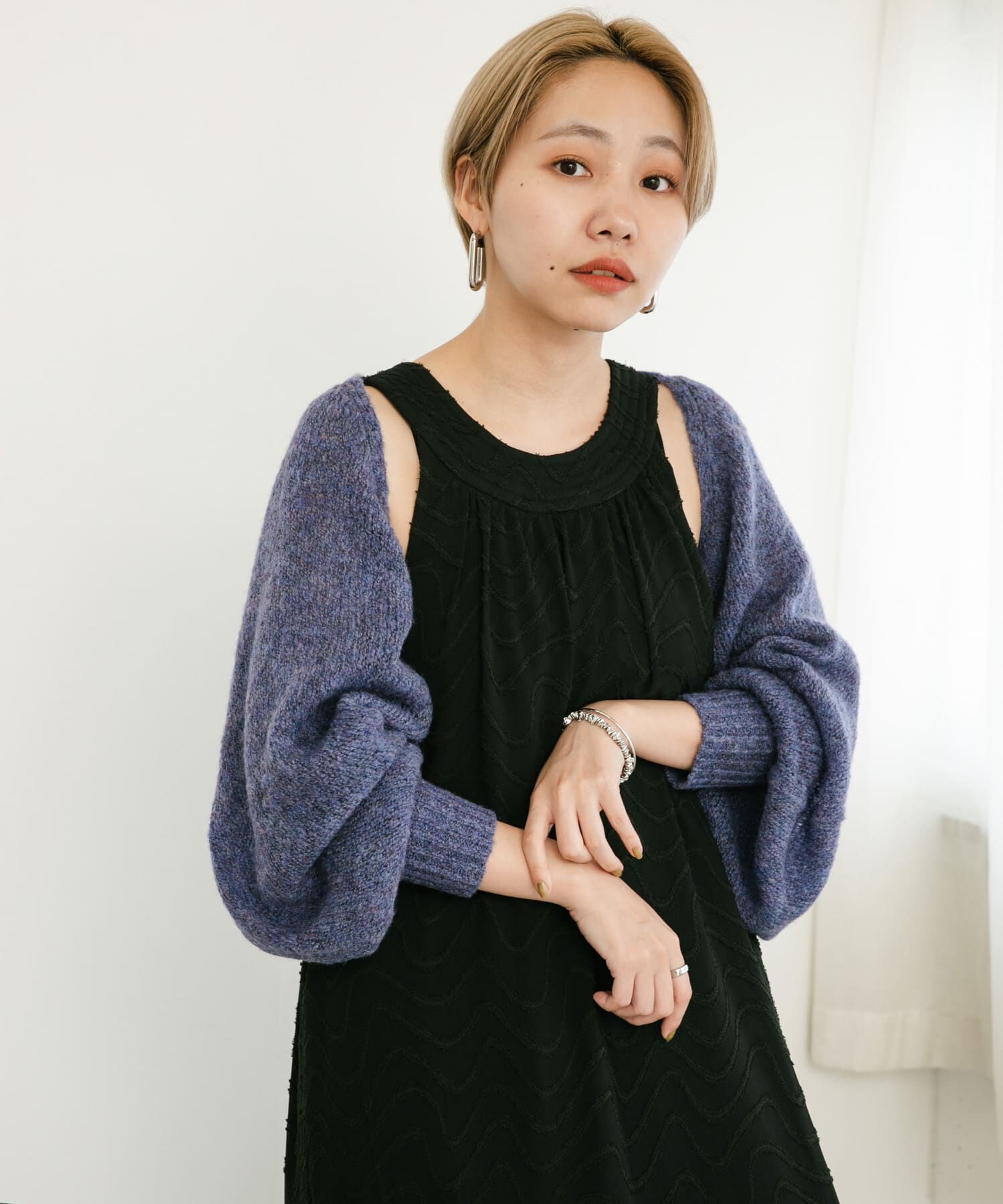 「ボリュームスリーブカーディガン」|カーディガン|
