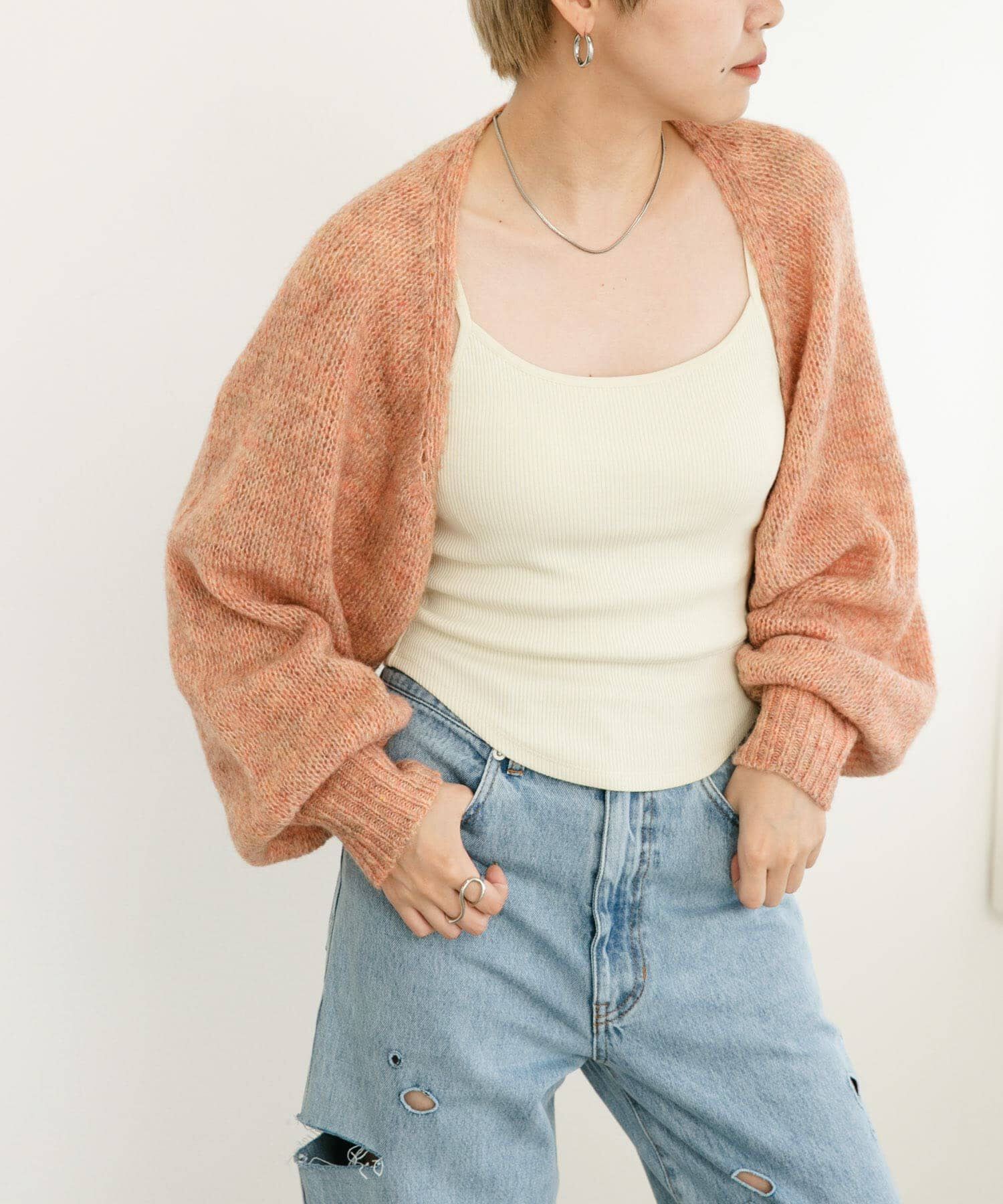  「ボリュームスリーブカーディガン」|カーディガン|