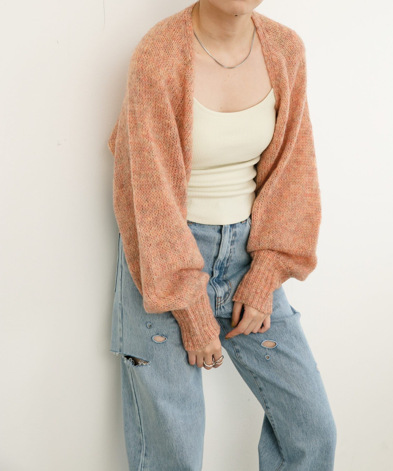  「ボリュームスリーブカーディガン」|カーディガン|