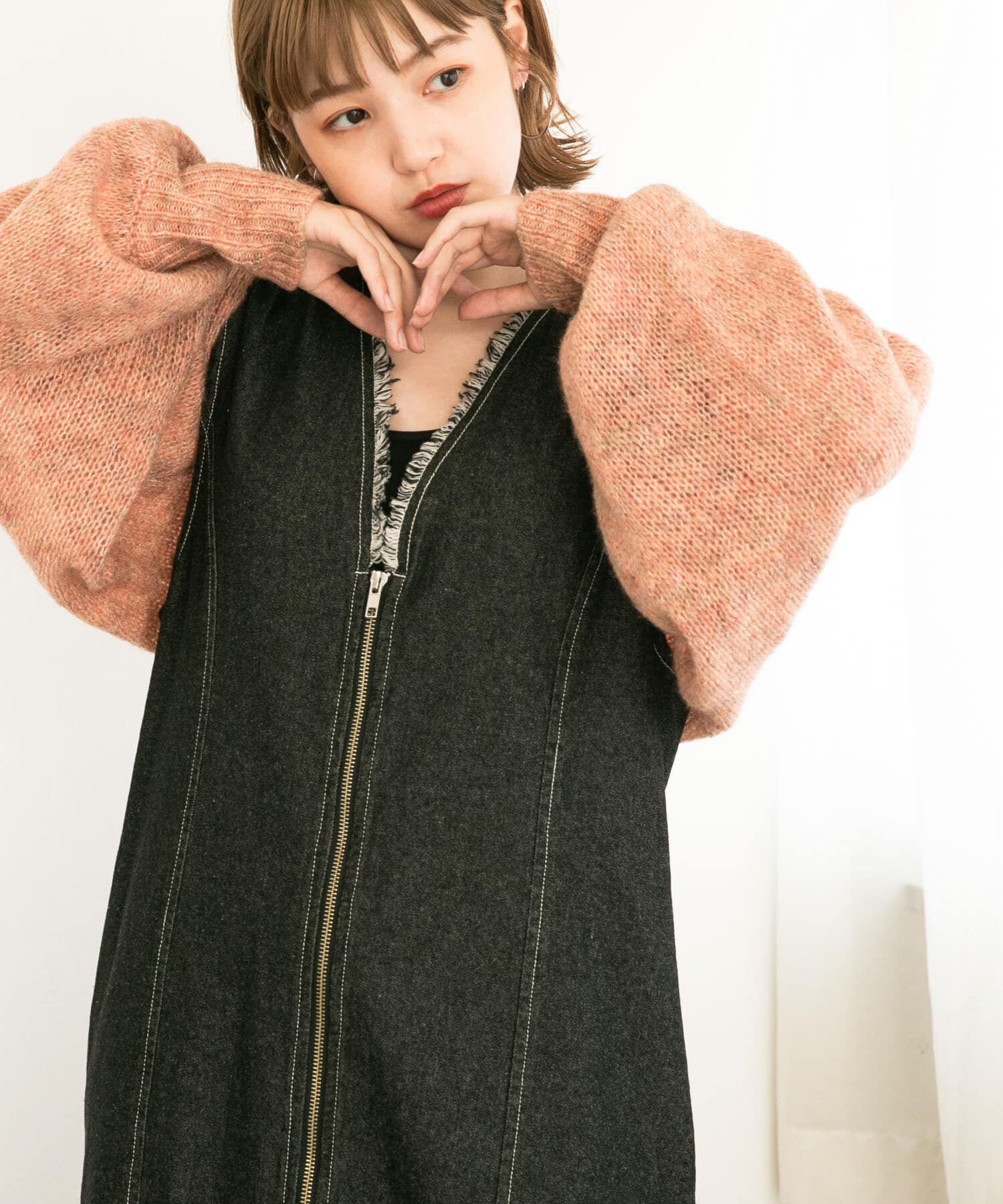  「ボリュームスリーブカーディガン」|カーディガン|