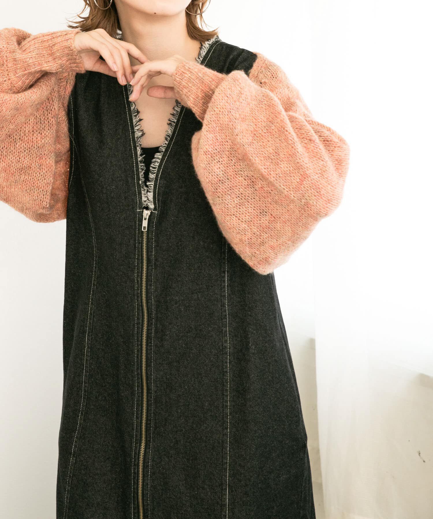  「ボリュームスリーブカーディガン」|カーディガン|