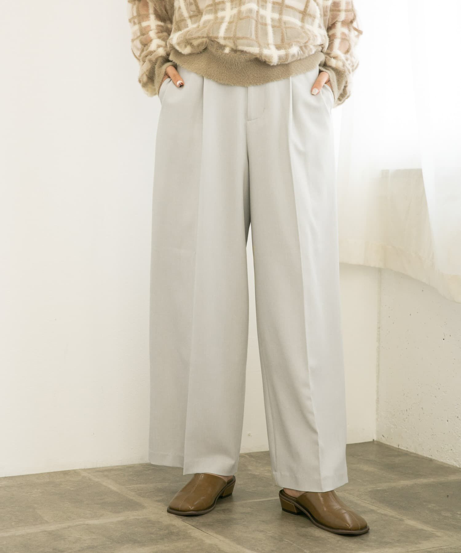  「センタープレスハイウエストWIDEパンツ」|その他|