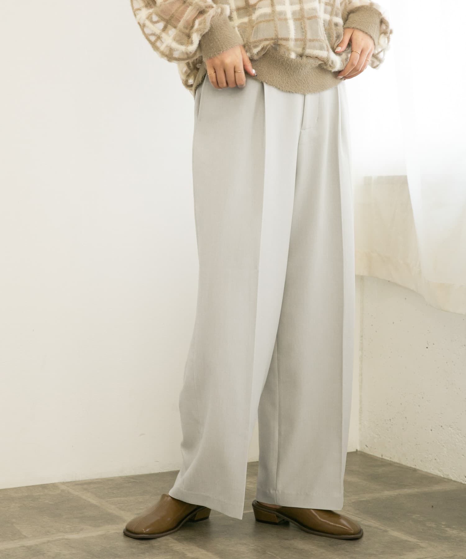  「センタープレスハイウエストWIDEパンツ」|その他|