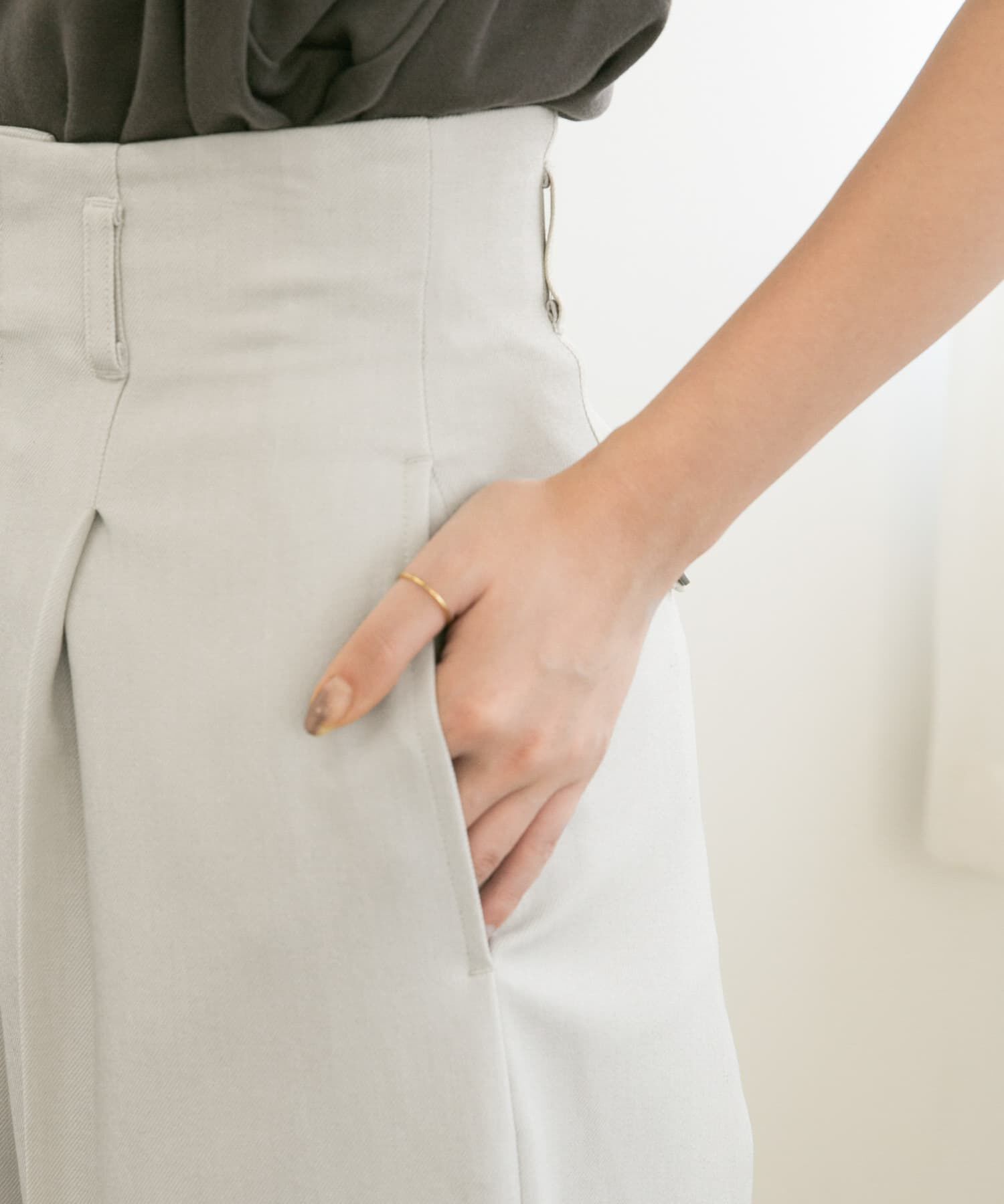  「センタープレスハイウエストWIDEパンツ」|その他|