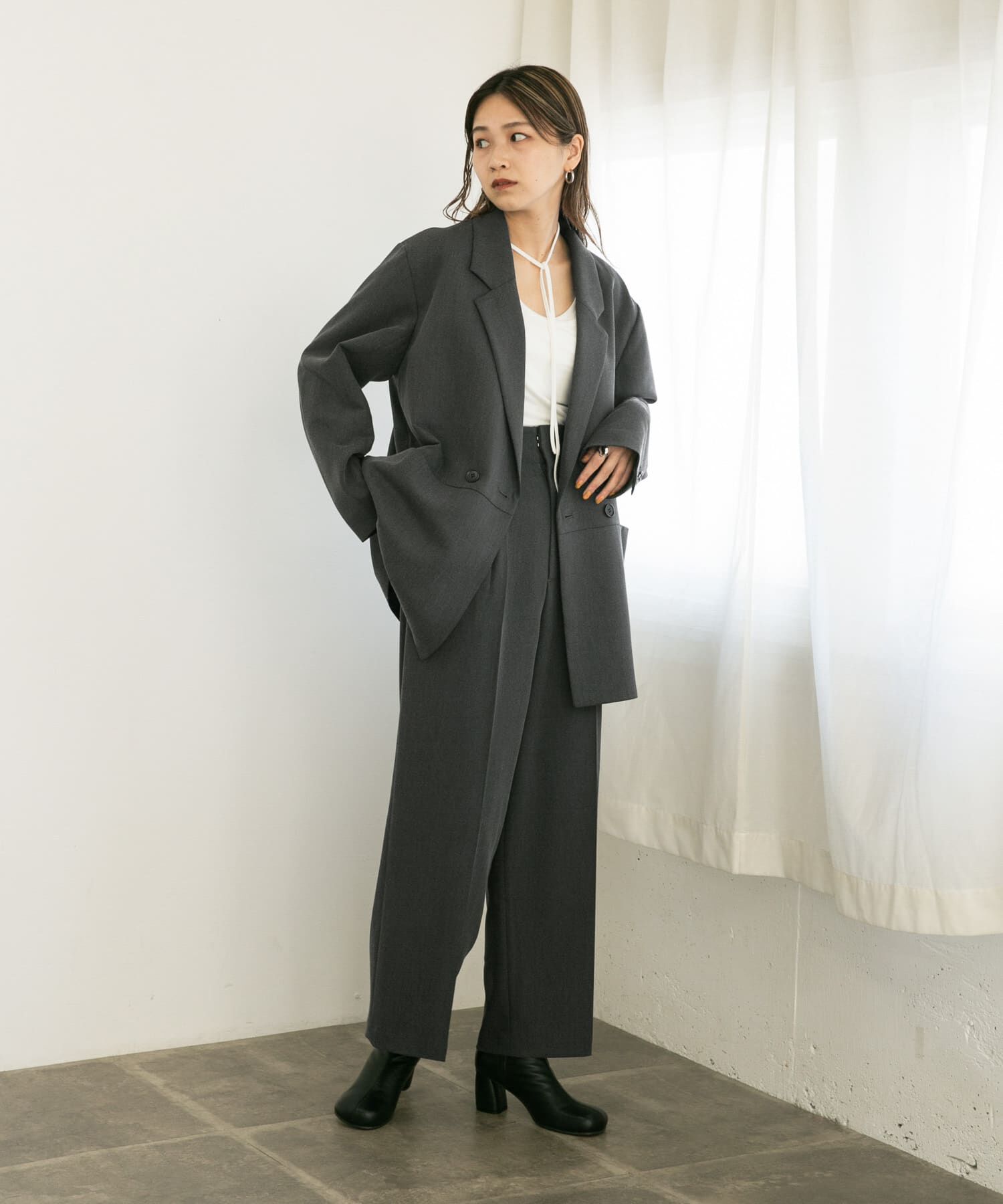  「センタープレスハイウエストWIDEパンツ」|その他|