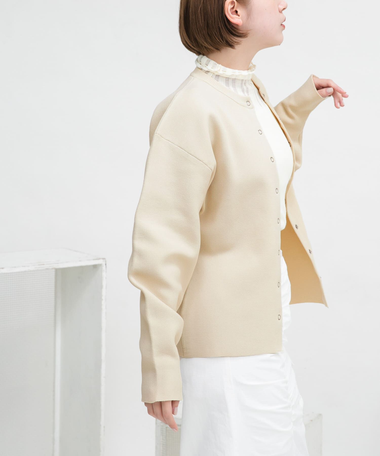  「リングドットボタンニットカーディガン」|カーディガン|