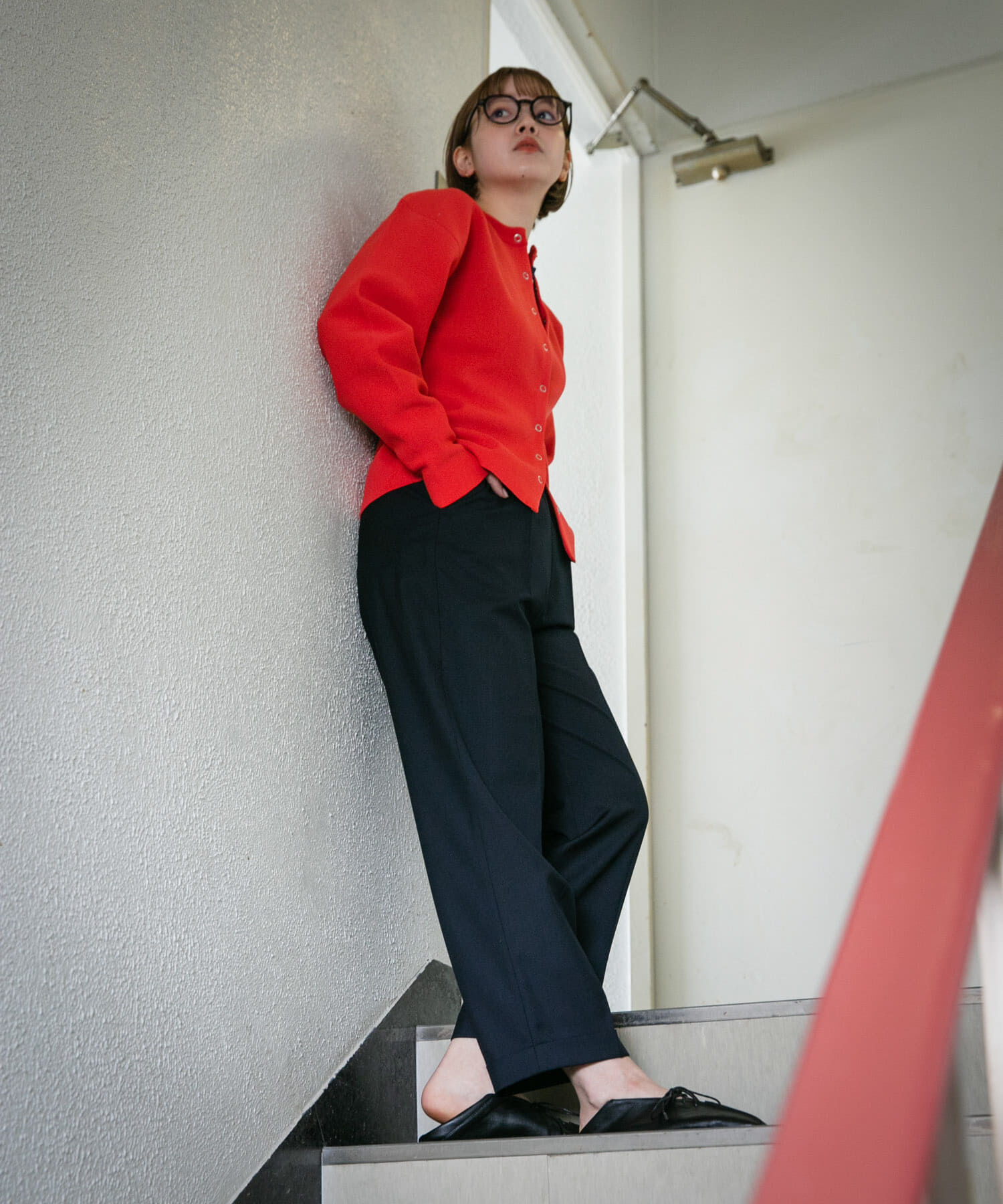  「リングドットボタンニットカーディガン」|カーディガン|