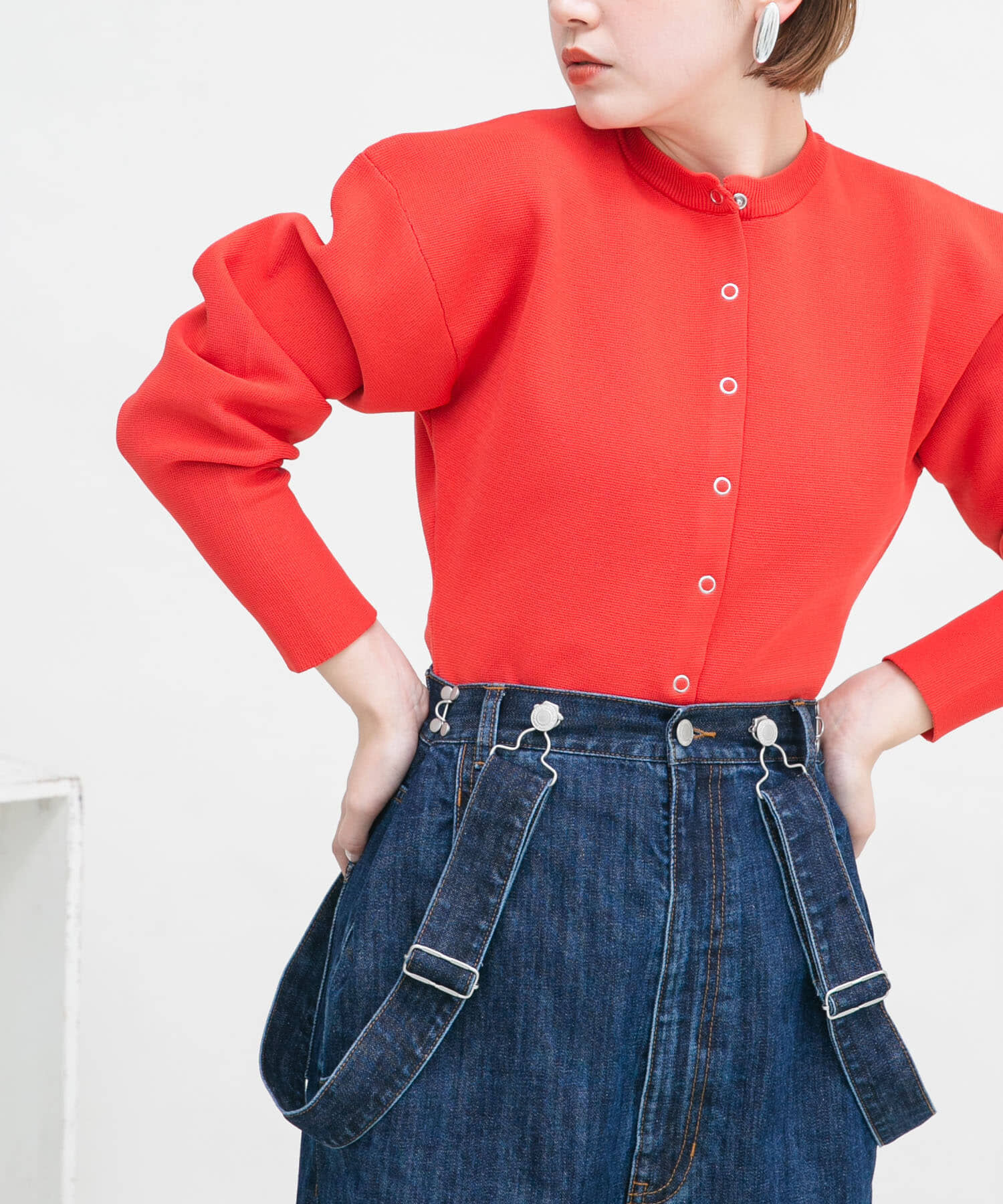  「リングドットボタンニットカーディガン」|カーディガン|