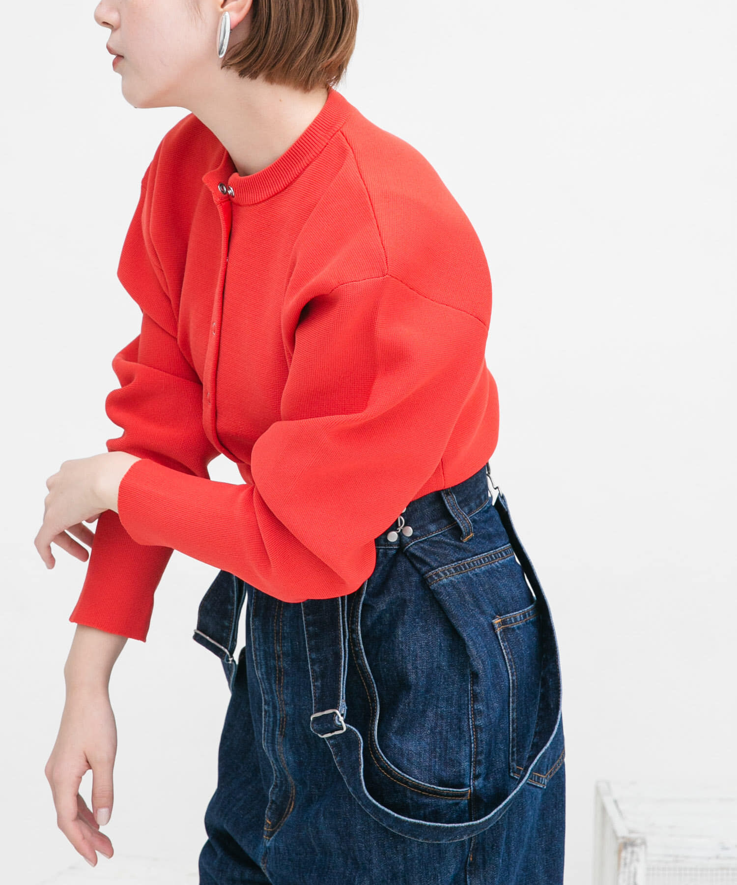  「リングドットボタンニットカーディガン」|カーディガン|