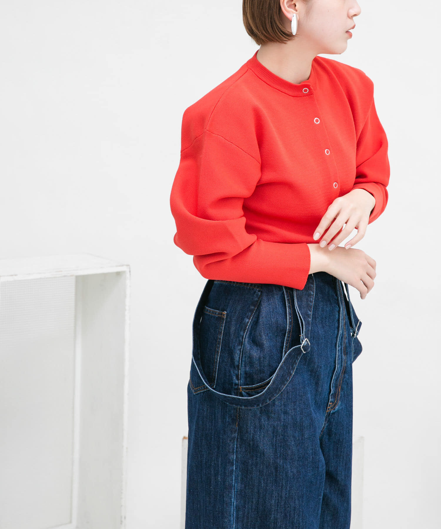  「リングドットボタンニットカーディガン」|カーディガン|