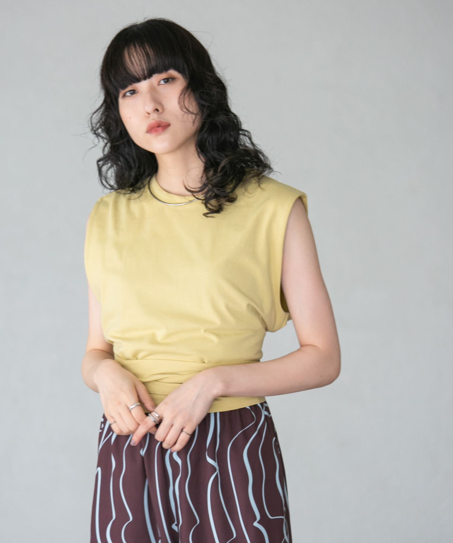 「ウエストノットノースリーブトップス」|Tシャツ・カットソー|