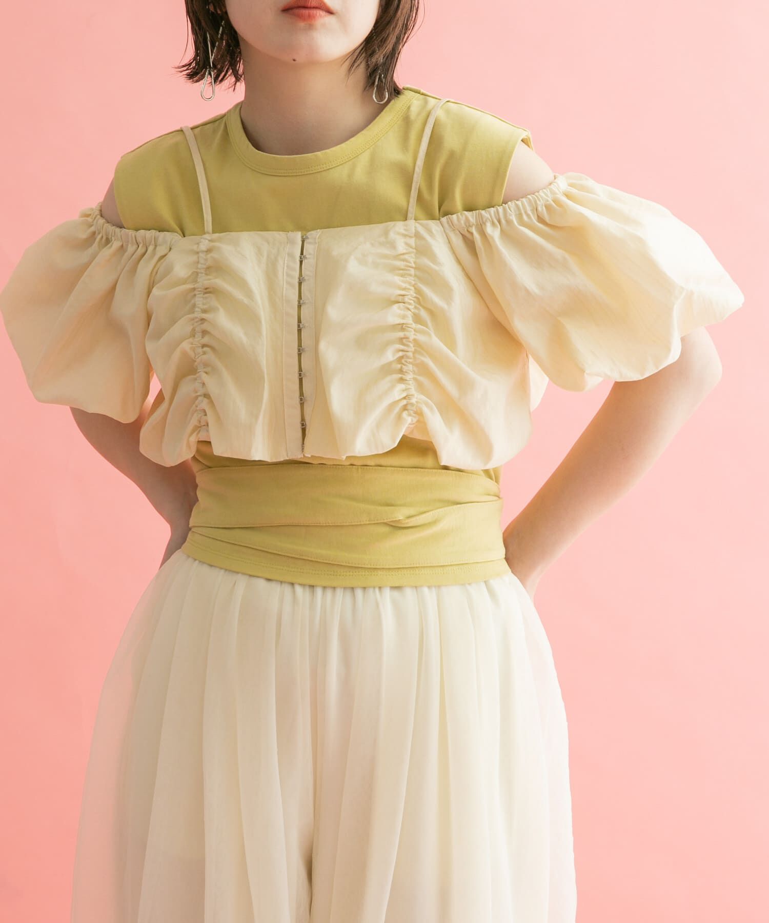  「ウエストノットノースリーブトップス」|Tシャツ・カットソー|